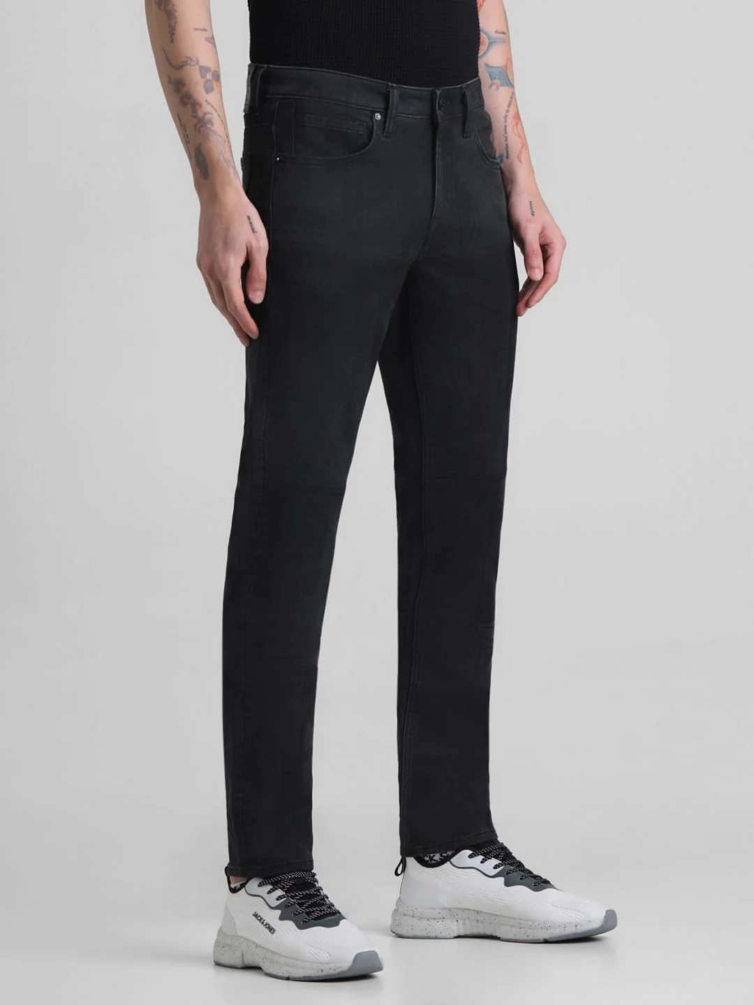 Black Low Rise Glenn Slim Fit Jeans - Image 2