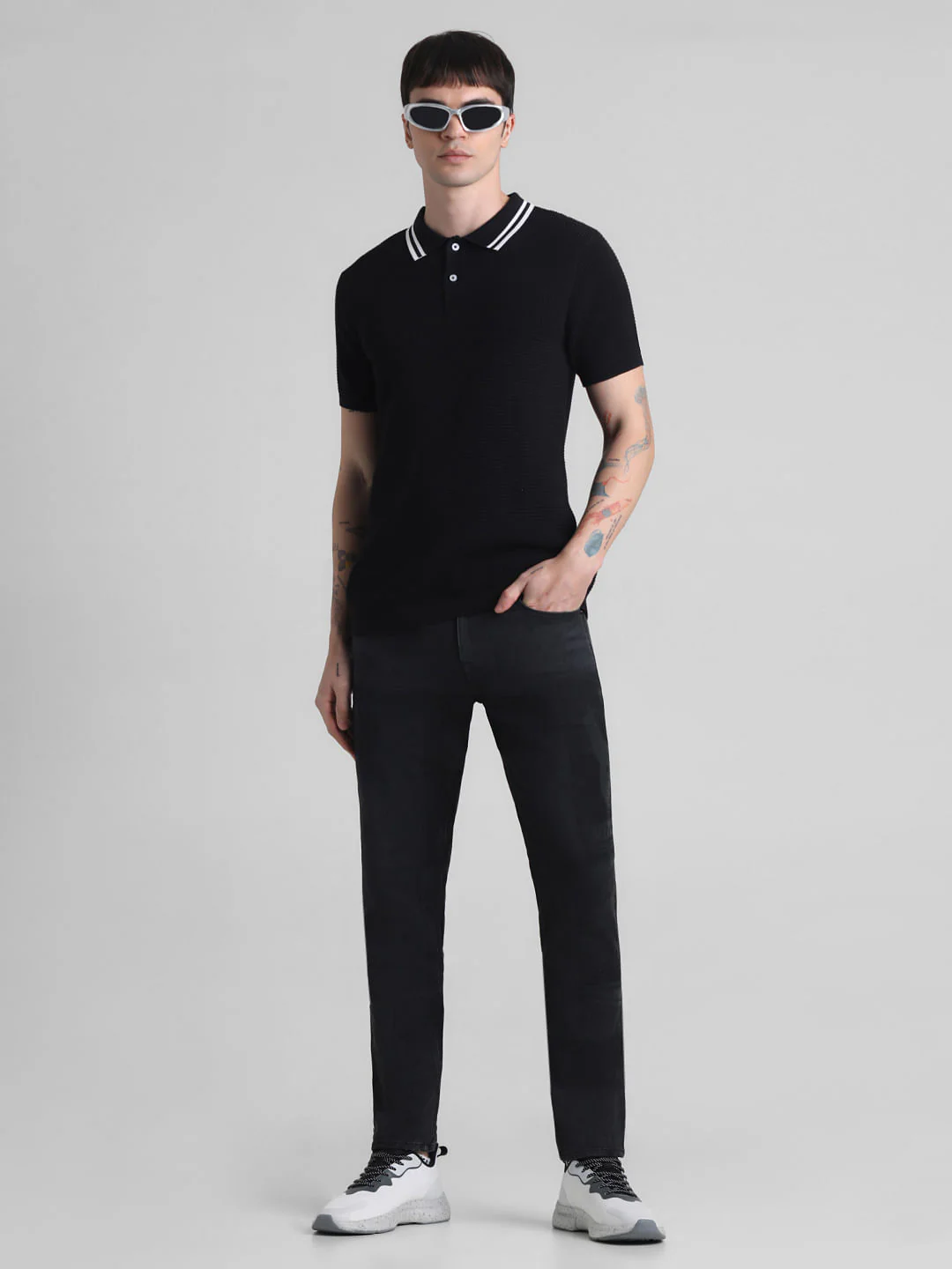 Black Low Rise Glenn Slim Fit Jeans - Image 6