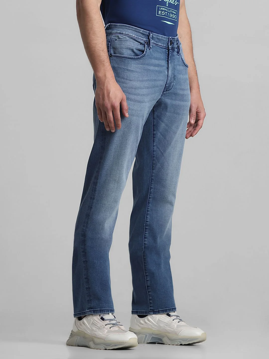 Light Blue Mid Rise Clark Regular Fit Jeans - Image 2