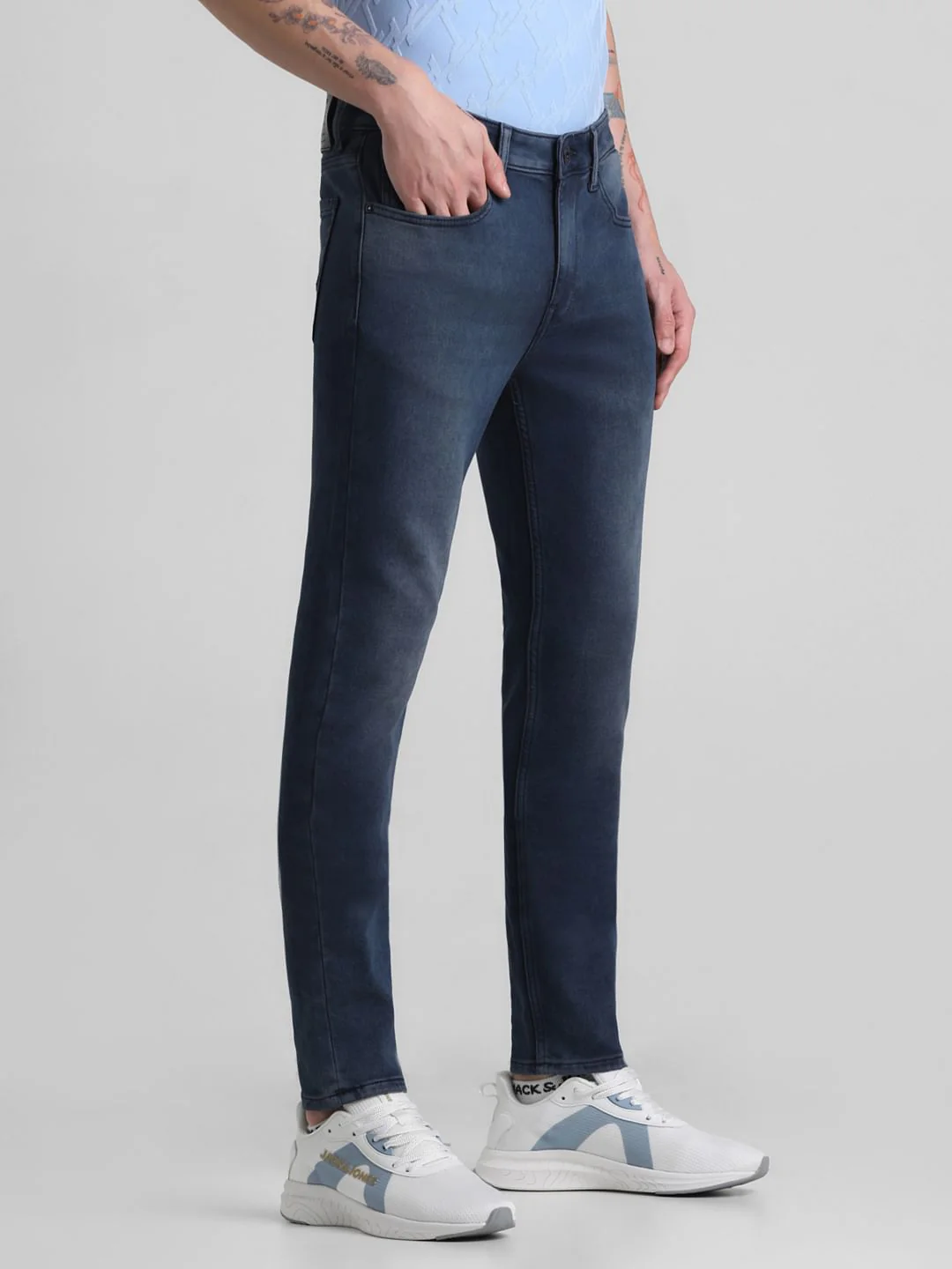 Dark Blue Low Rise Liam Skinny Jeans - Image 2