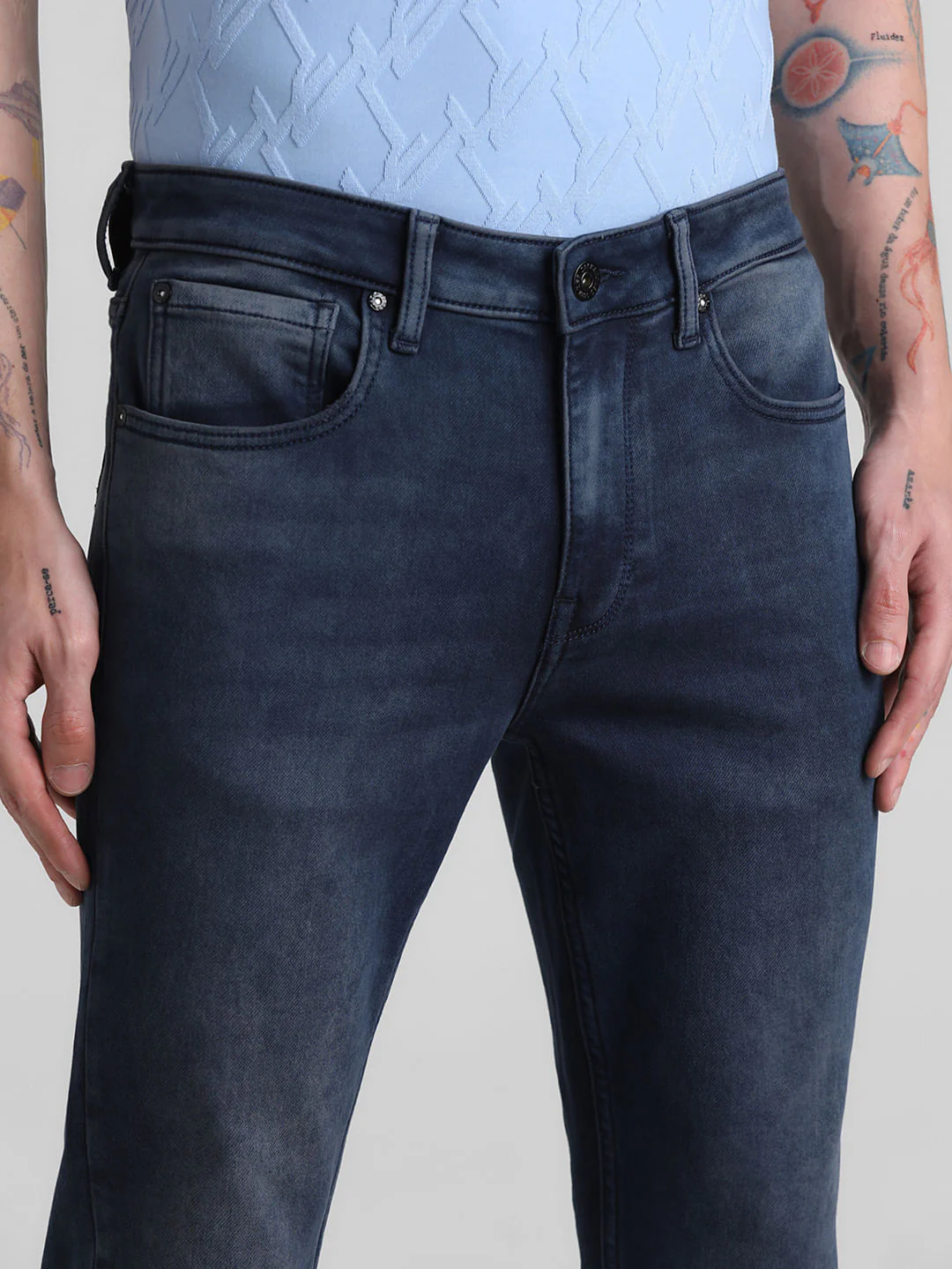 Dark Blue Low Rise Liam Skinny Jeans - Image 4