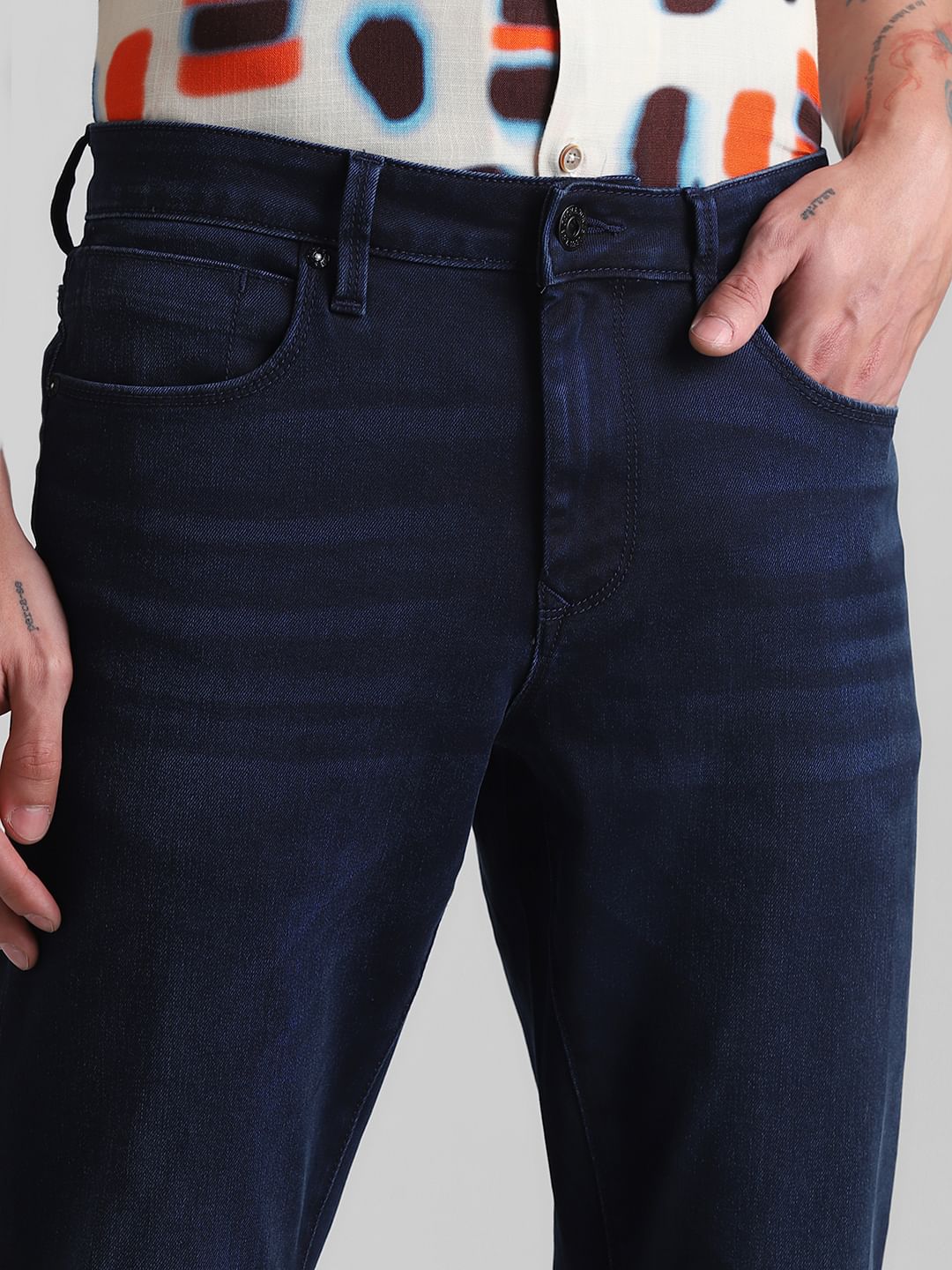Dark Blue Low Rise Glenn Slim Fit Jeans - Image 4