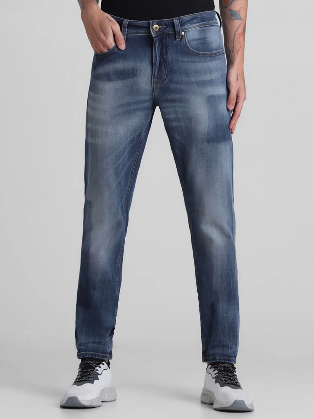 Blue Low Rise Glenn Slim Fit Jeans