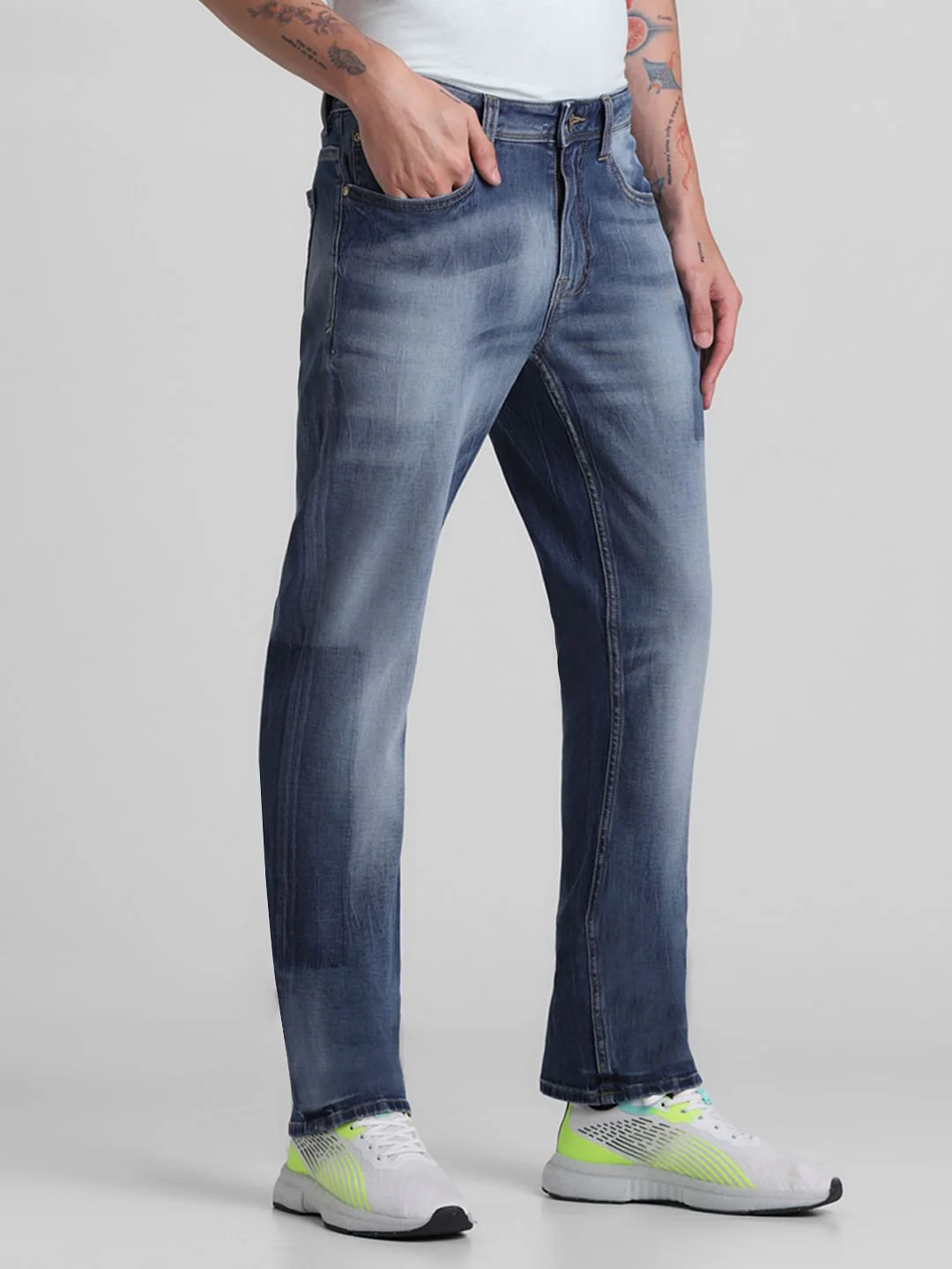Light Blue Mid Rise Clark Regular Fit Jeans - Image 2