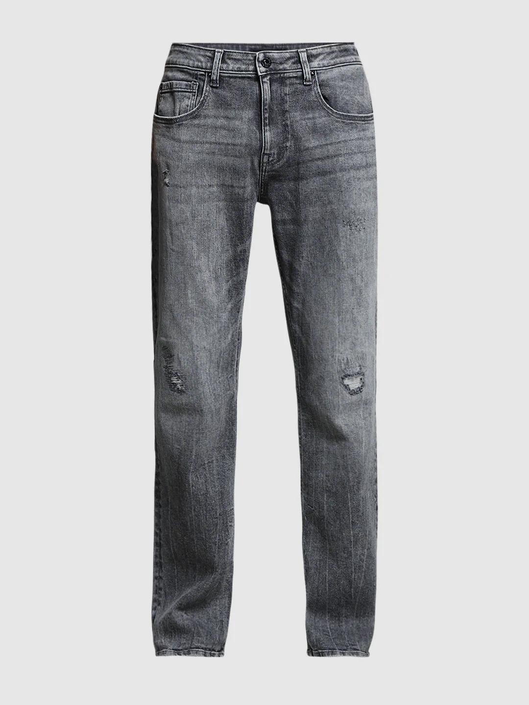 Grey Distressed Bootcut Jeans - Image 7