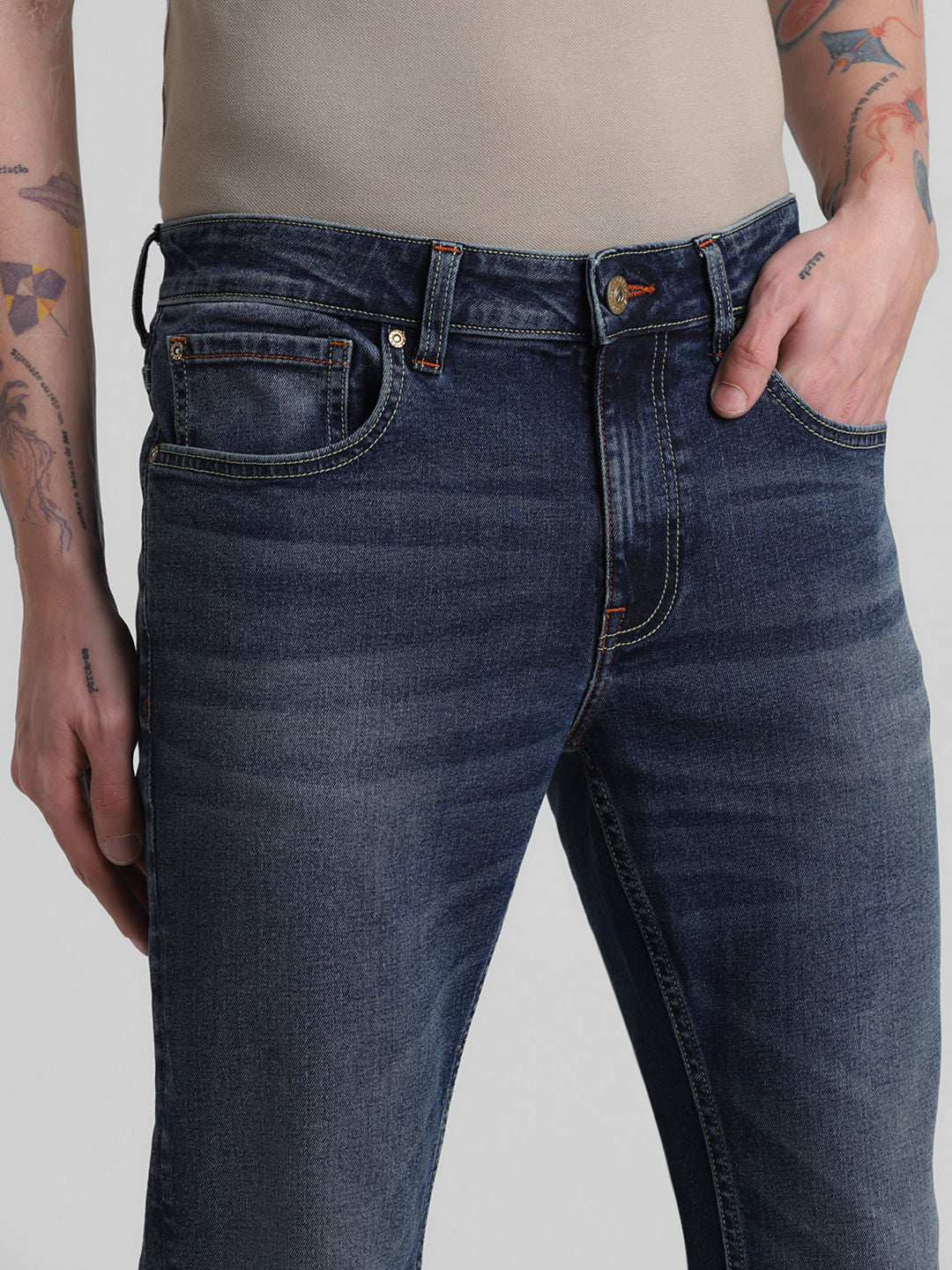 Blue Low Rise Ben Skinny Fit Jeans - Image 4