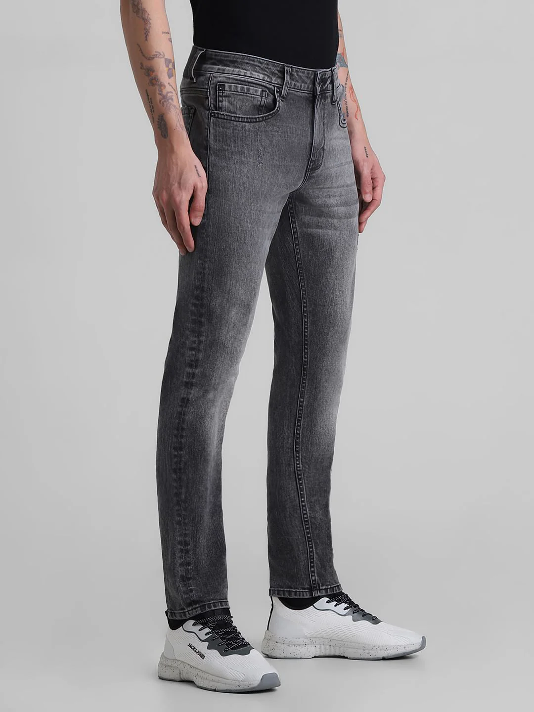 Black Low Rise Glenn Slim Fit Jeans - Image 2