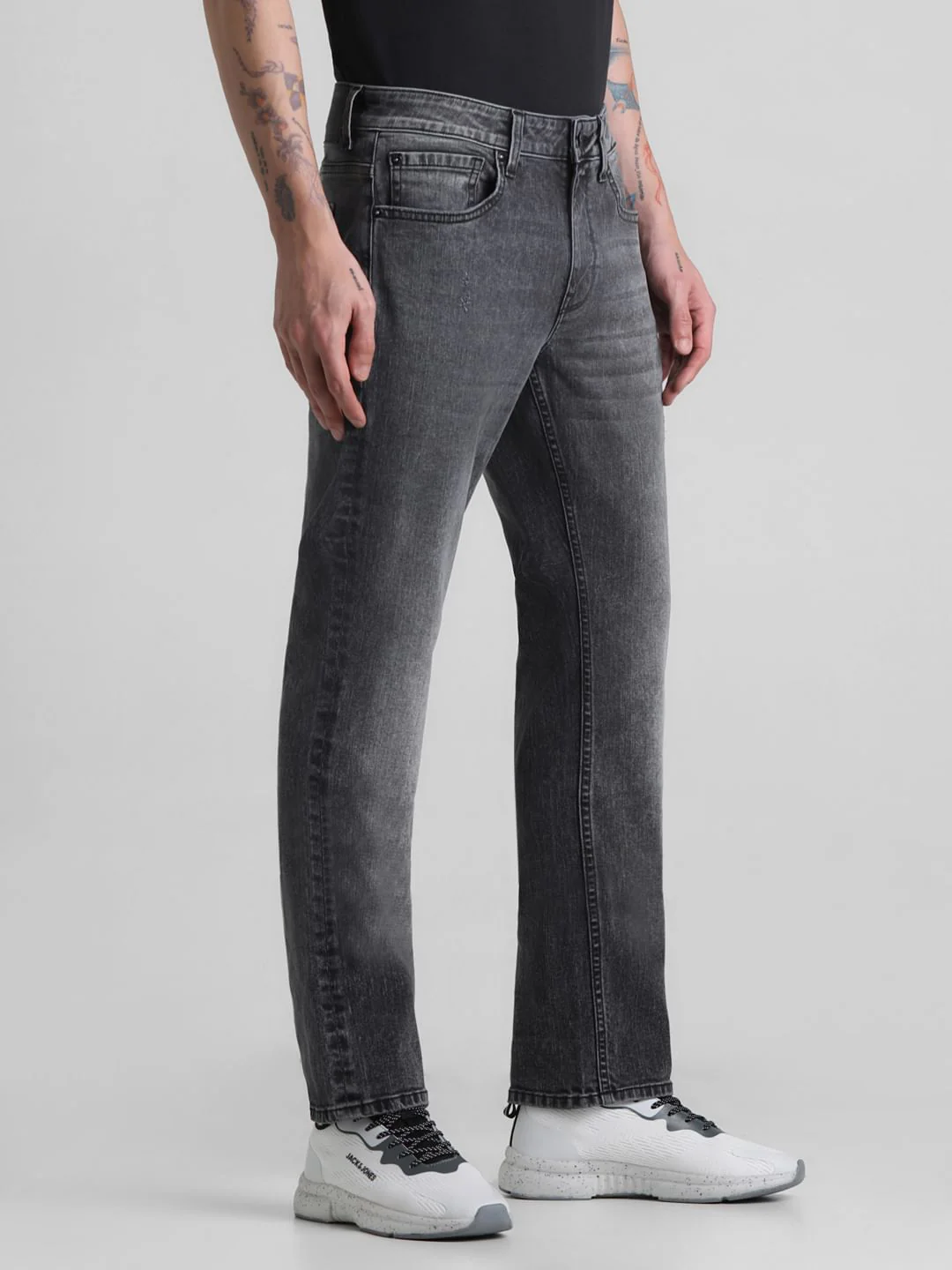 Black Mid Rise Clark Regular Fit Jeans - Image 2