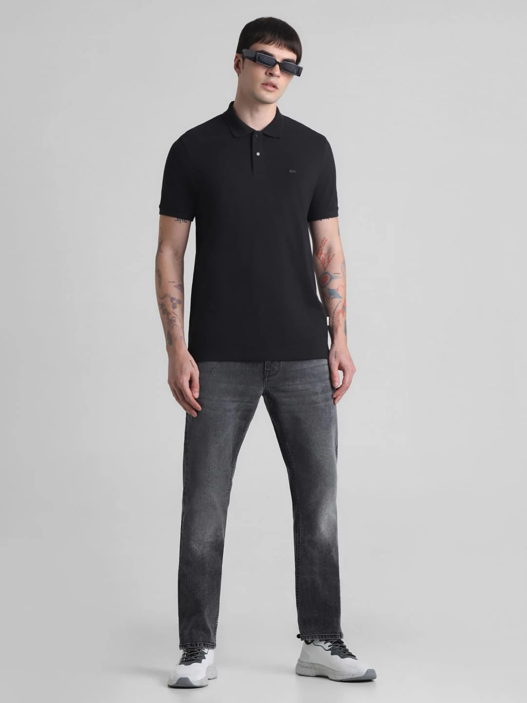 Black Mid Rise Clark Regular Fit Jeans - Image 5
