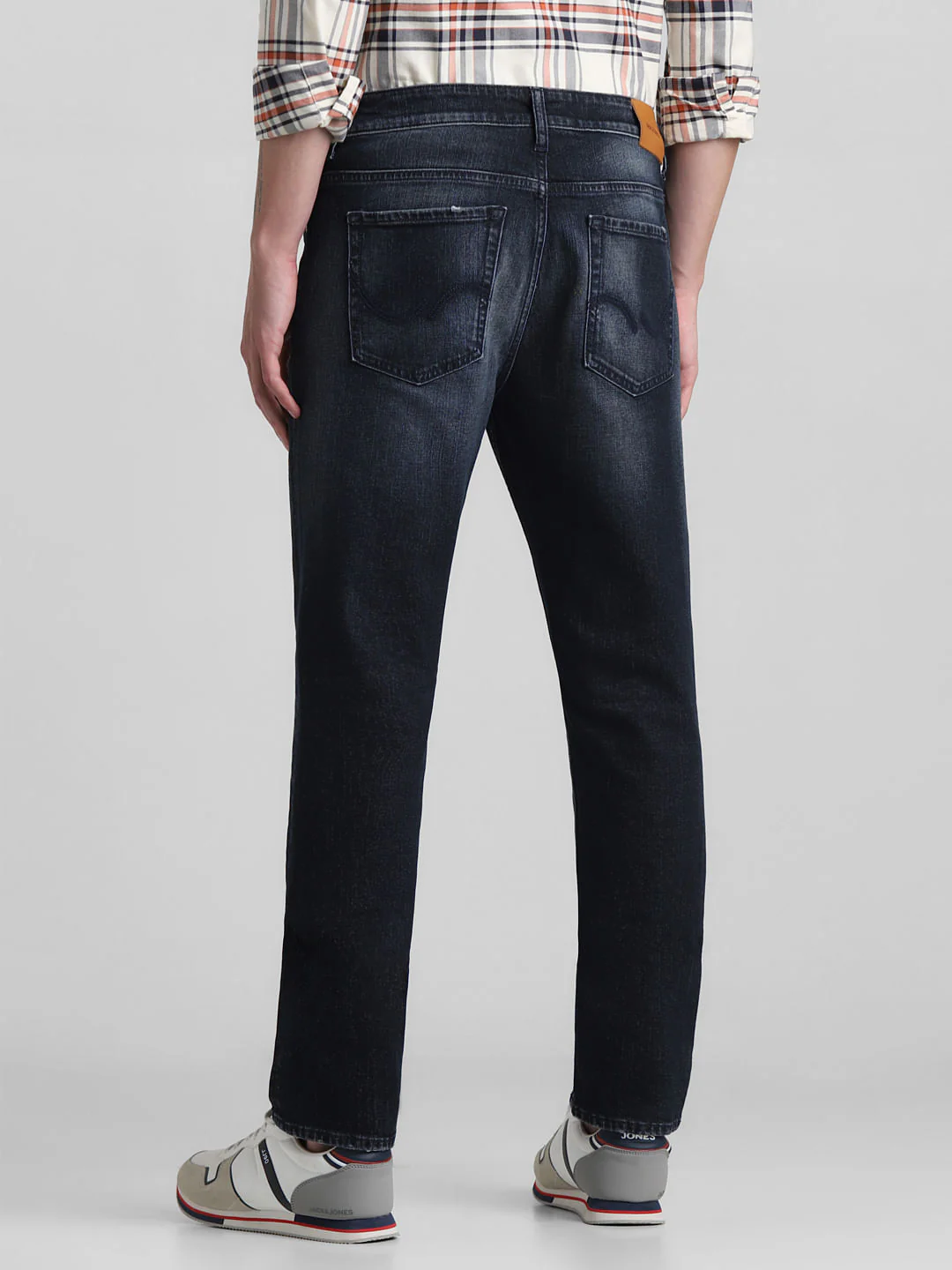 Dark Blue Mid Rise Distressed Regular Fit Jeans - Image 3