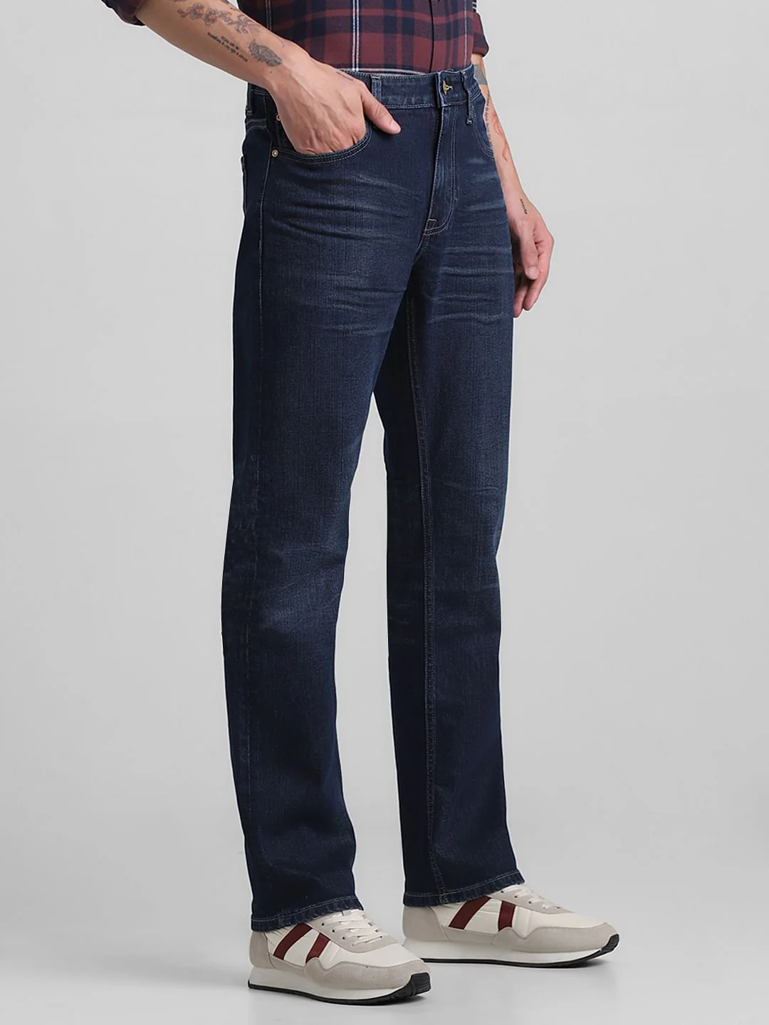 Dark Blue Mid Rise Clark Regular Fit Jeans - Image 2