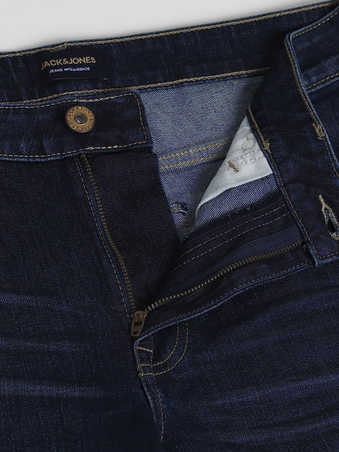 Dark Blue Mid Rise Clark Regular Fit Jeans - Image 5