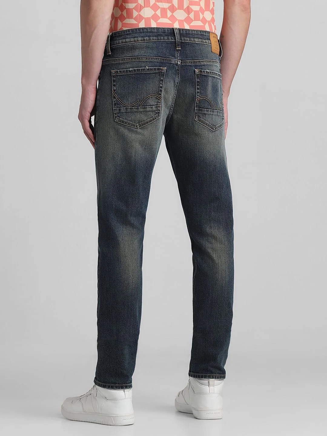 Dark Blue Low Rise Distressed Slim Fit Jeans - Image 3