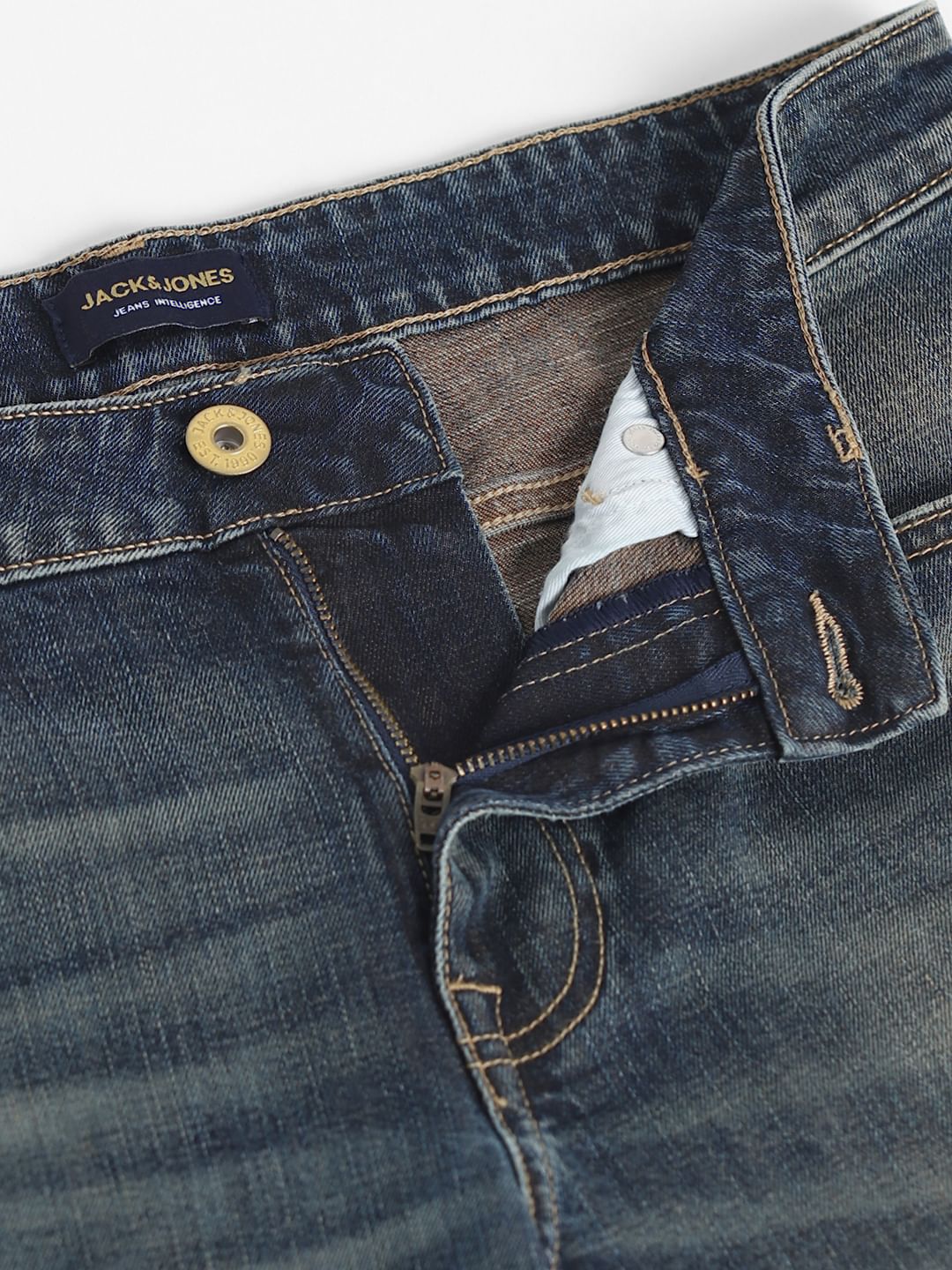 Dark Blue Low Rise Distressed Slim Fit Jeans - Image 5