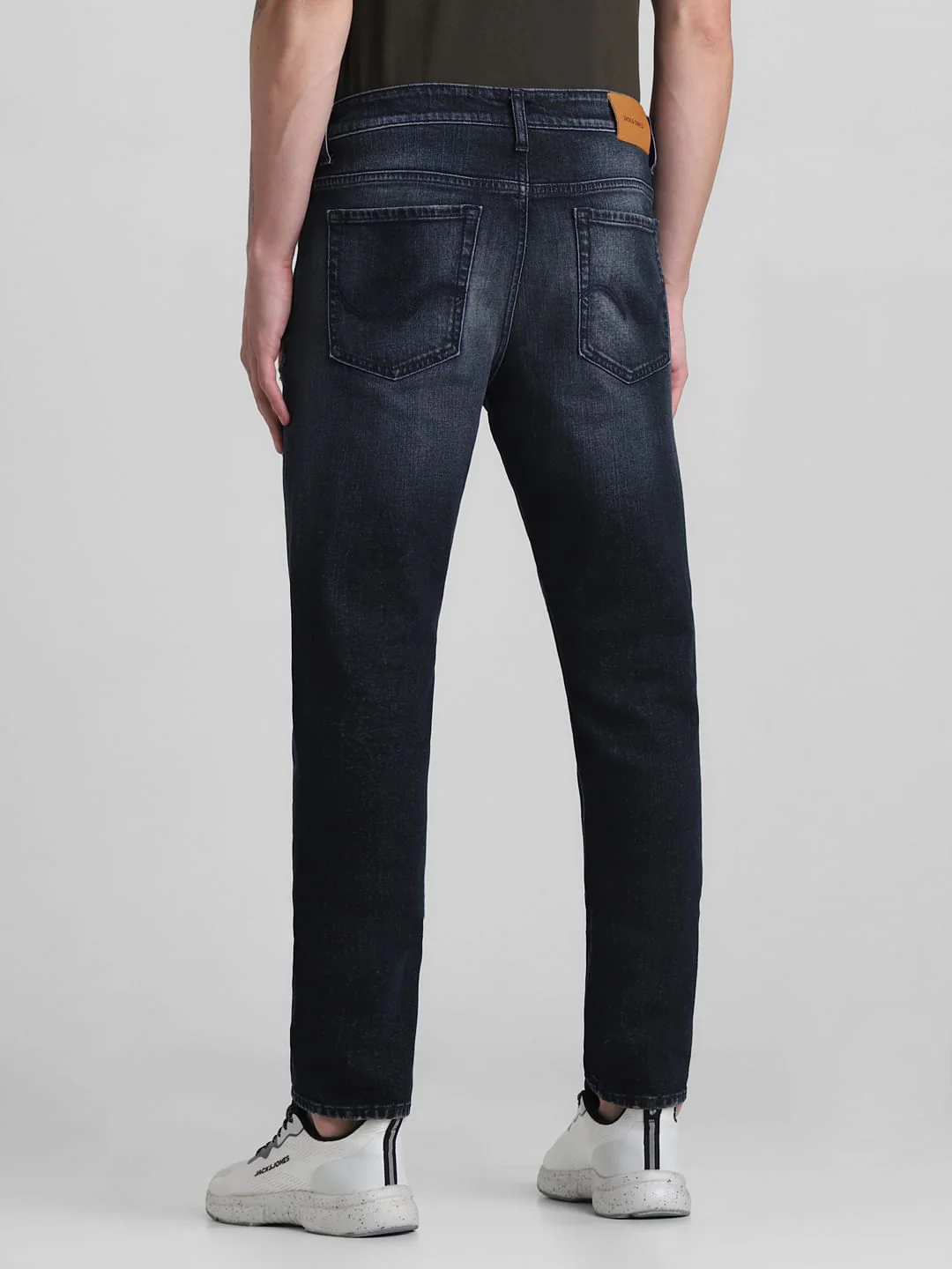 Dark Blue Low Rise Distressed Slim Fit Jeans - Image 3