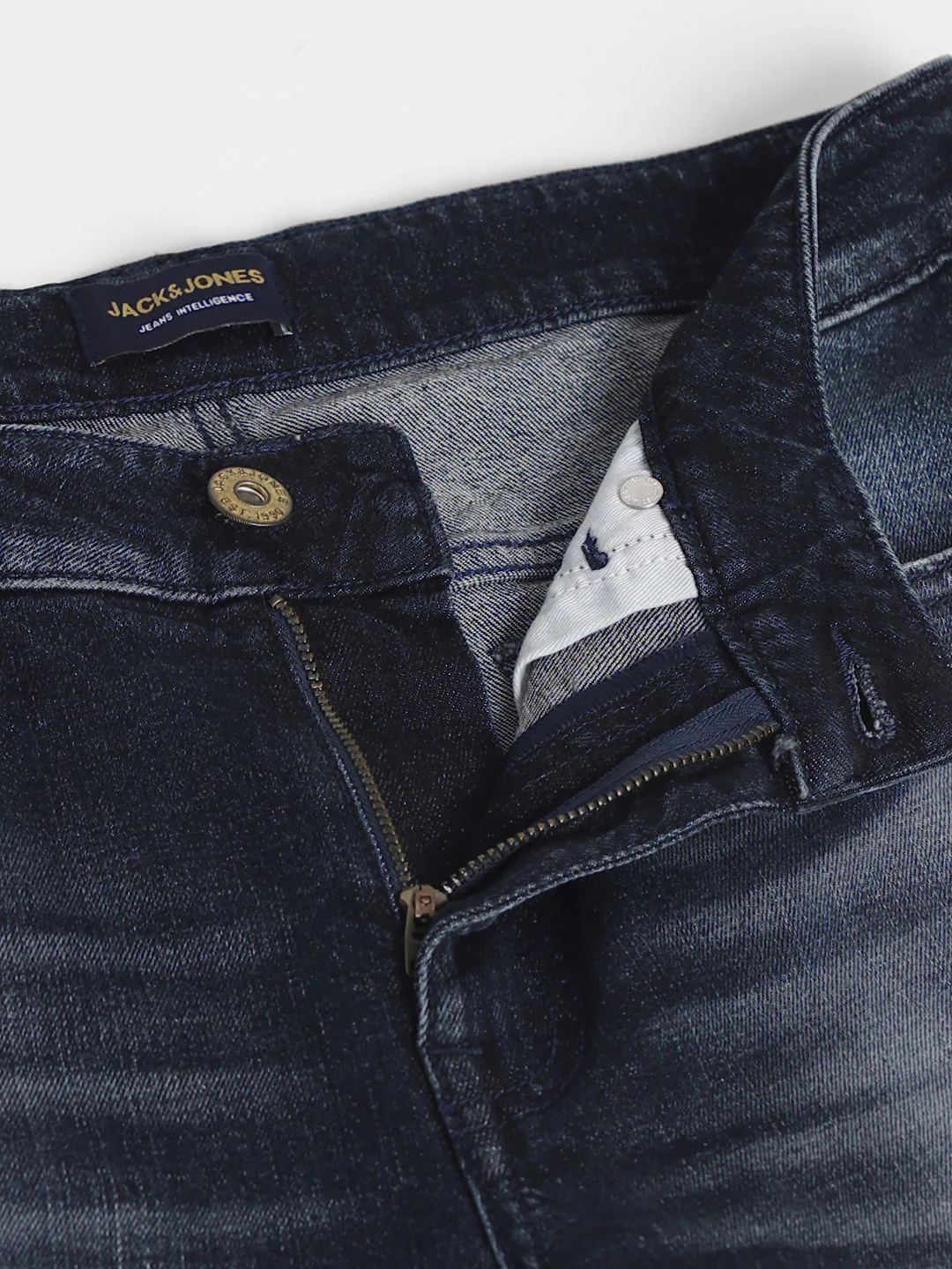 Dark Blue Low Rise Distressed Slim Fit Jeans - Image 5