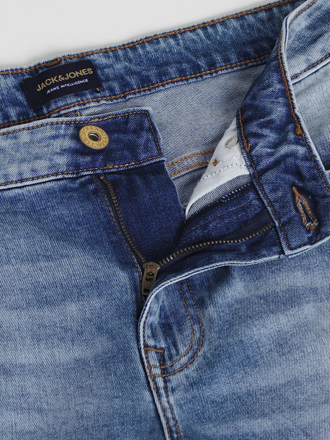 Light Blue Distressed Clark Regular Fit Jeans - Image 5