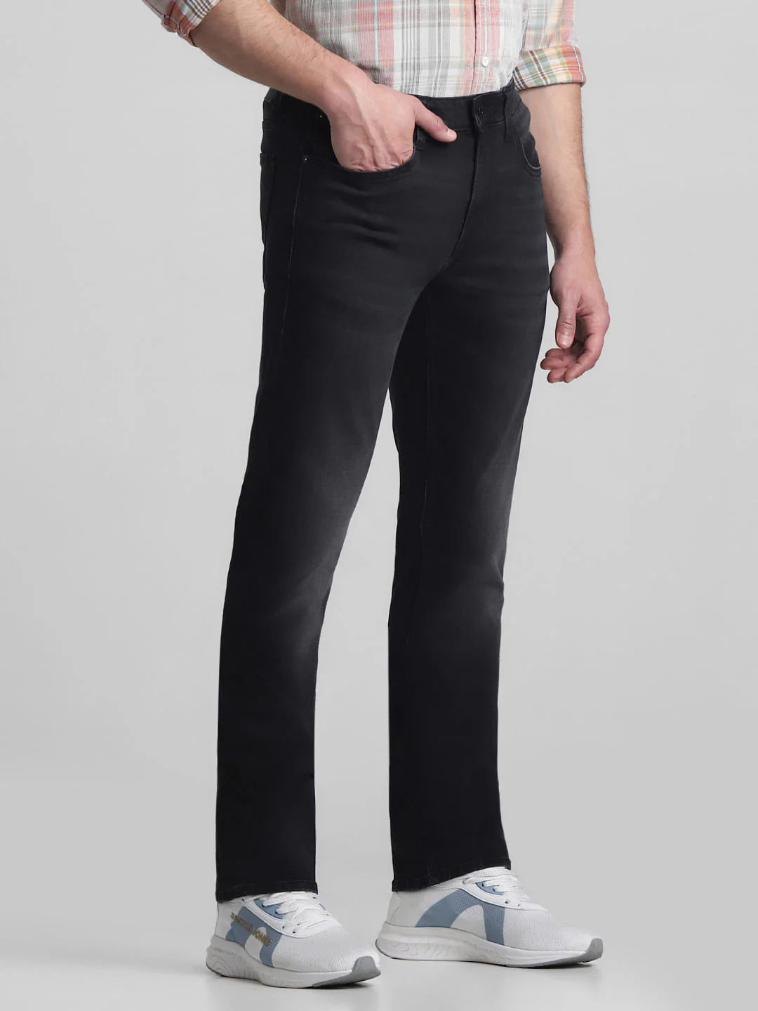 Black Mid Rise Clark Regular Fit Jeans - Image 2