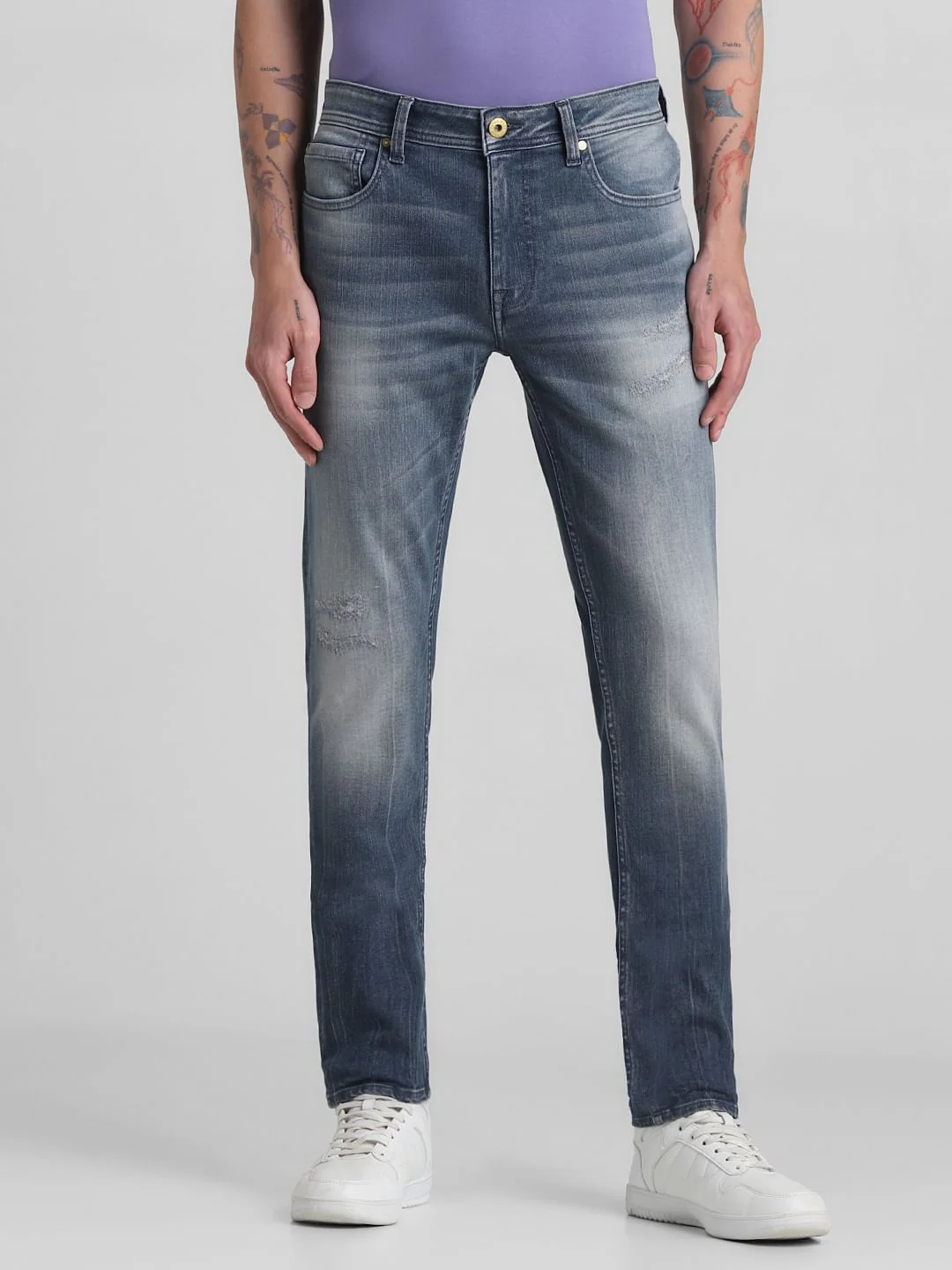 Grey Low Rise Liam Skinny Fit Jeans