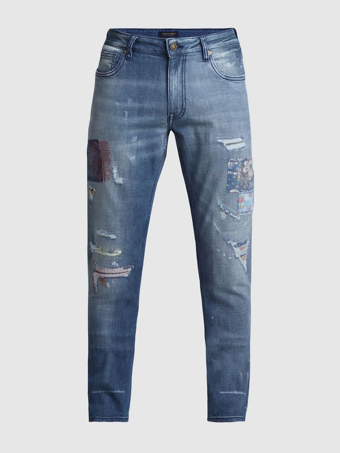 Light Blue Low Rise Distressed Tim Anti Fit Jeans - Image 6