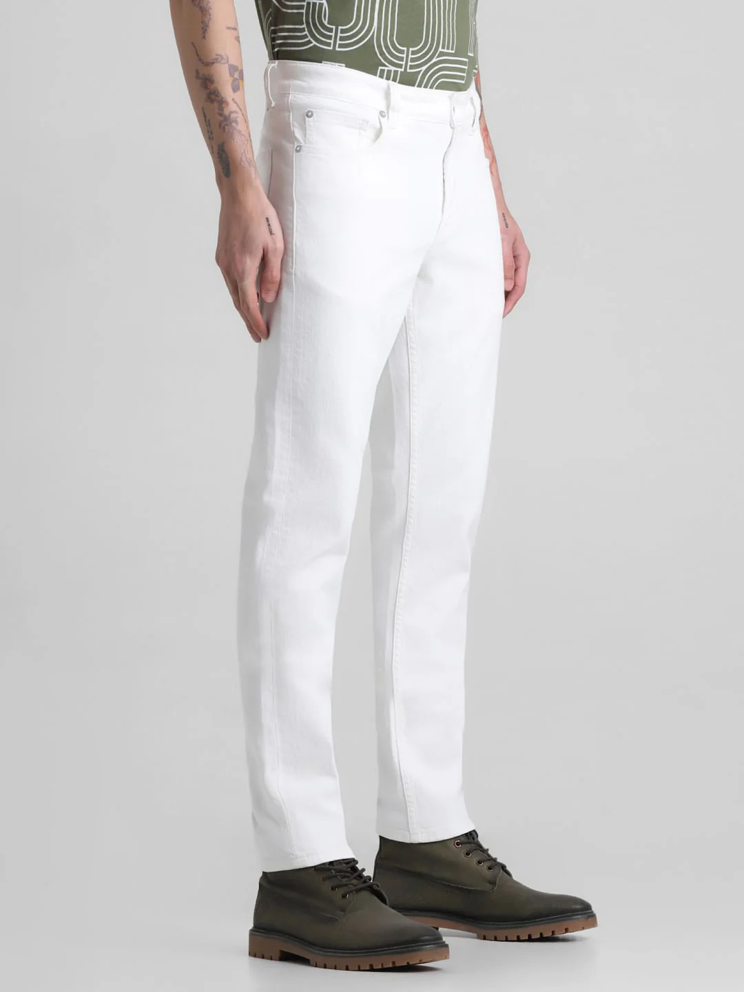 White Low Rise Glenn Slim Fit Jeans - Image 2