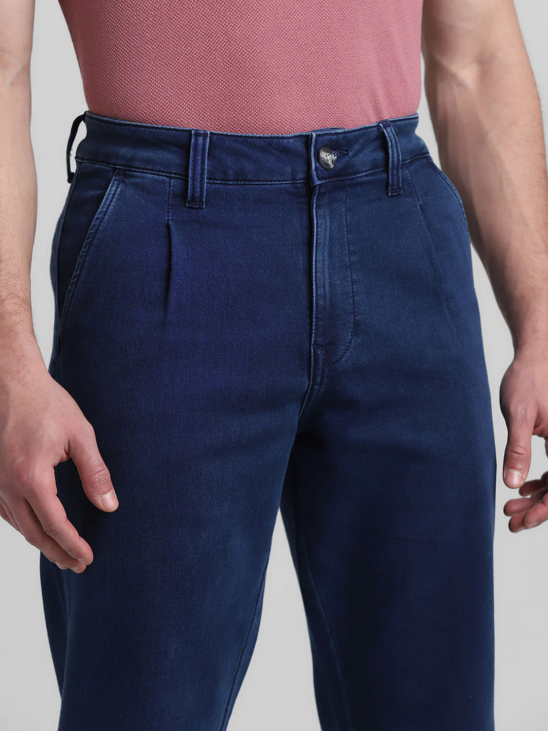 DARK Blue Low Rise Knit Anti Fit Jeans - Image 4
