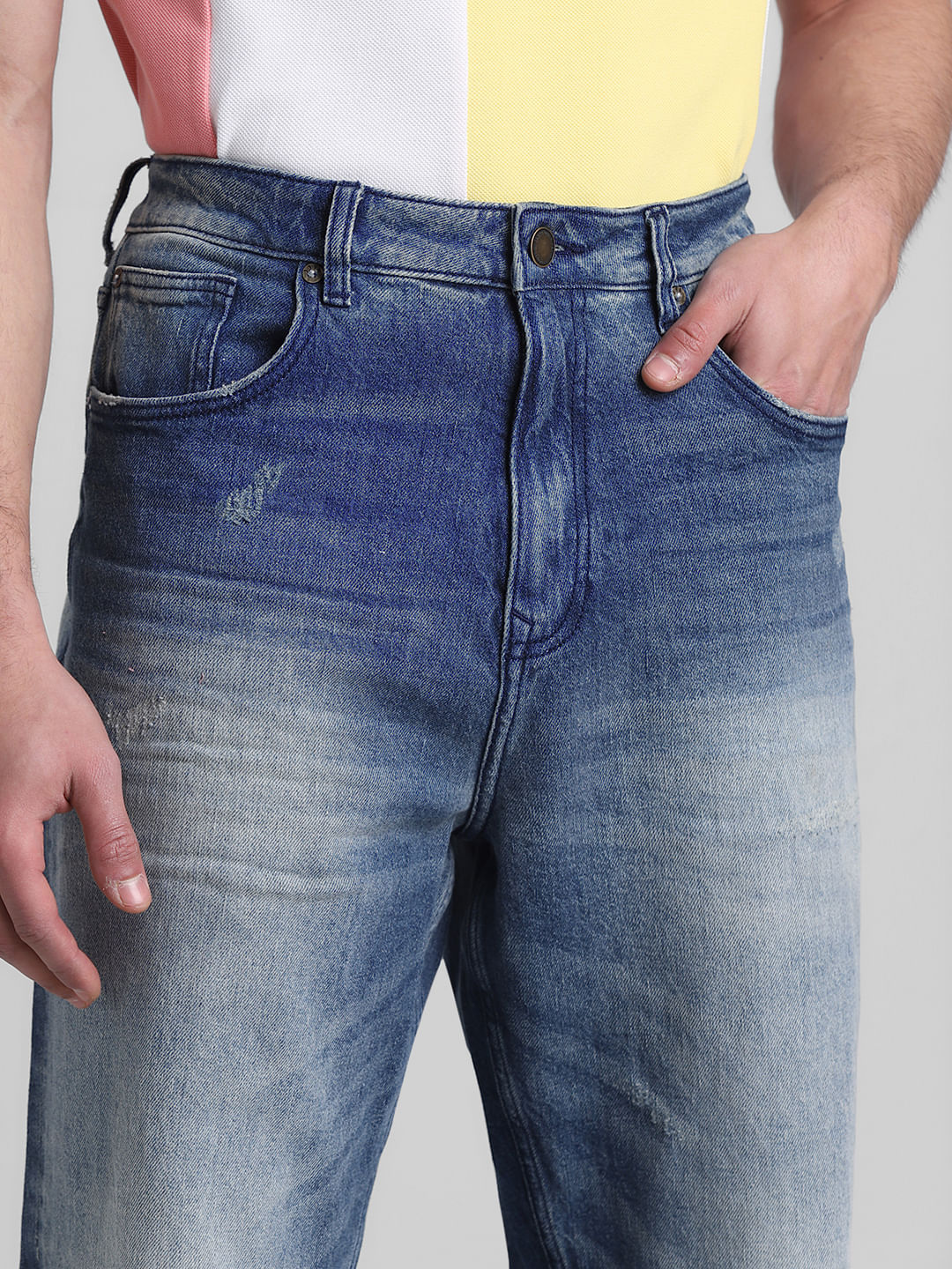 Blue High Rise Dario Loose Fit Jeans - Image 4