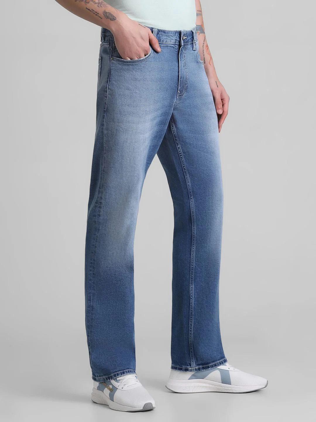 Light Blue Mid Rise Clark Regular Fit Jeans - Image 2