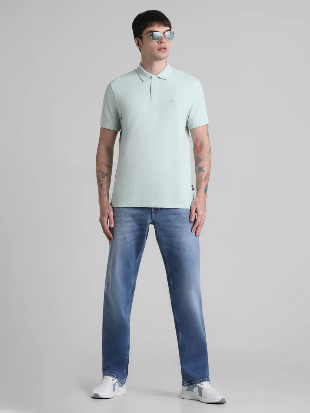 Light Blue Mid Rise Clark Regular Fit Jeans - Image 5
