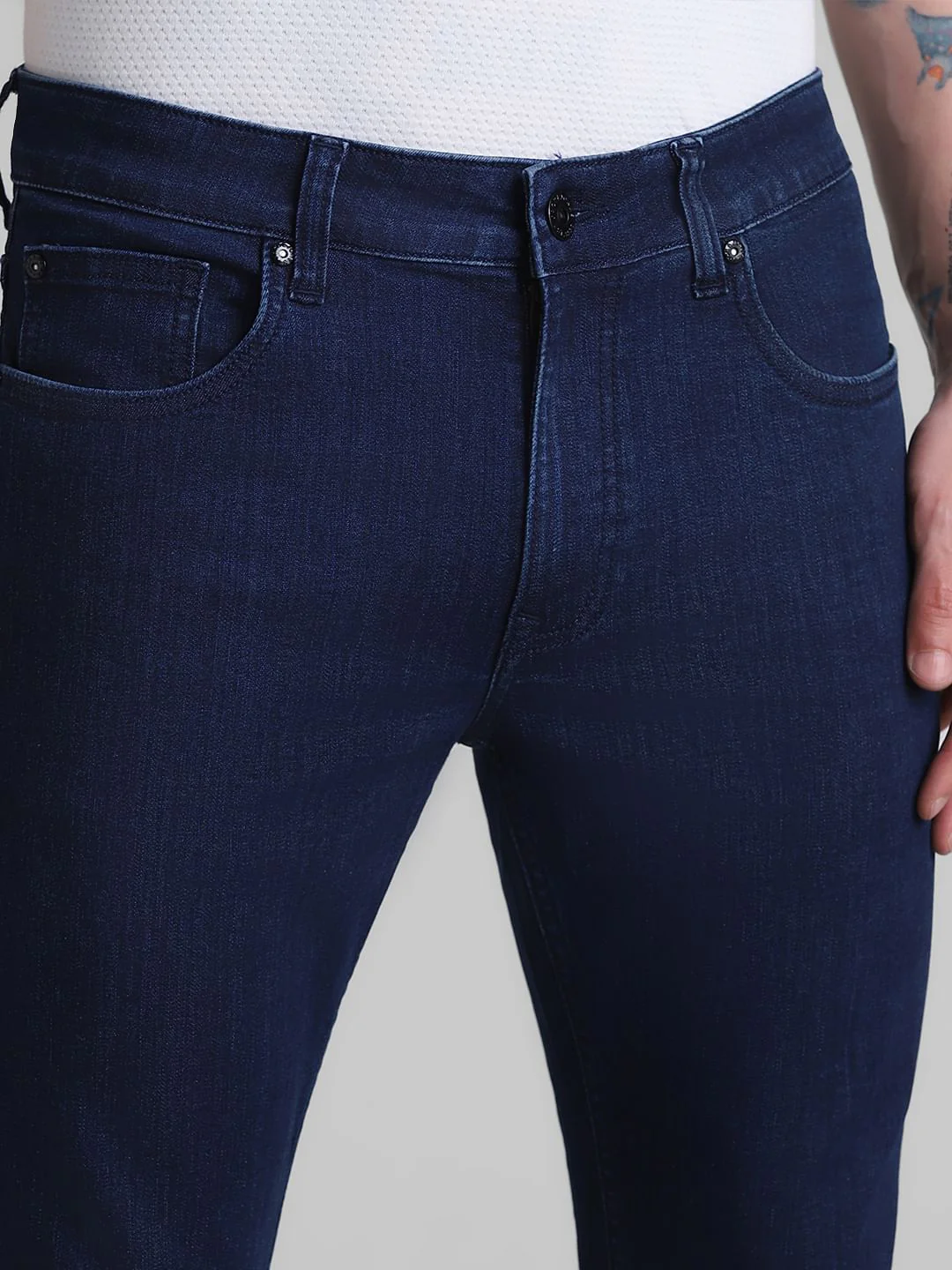 Dark Blue Low Rise Liam Skinny Fit Jeans - Image 4