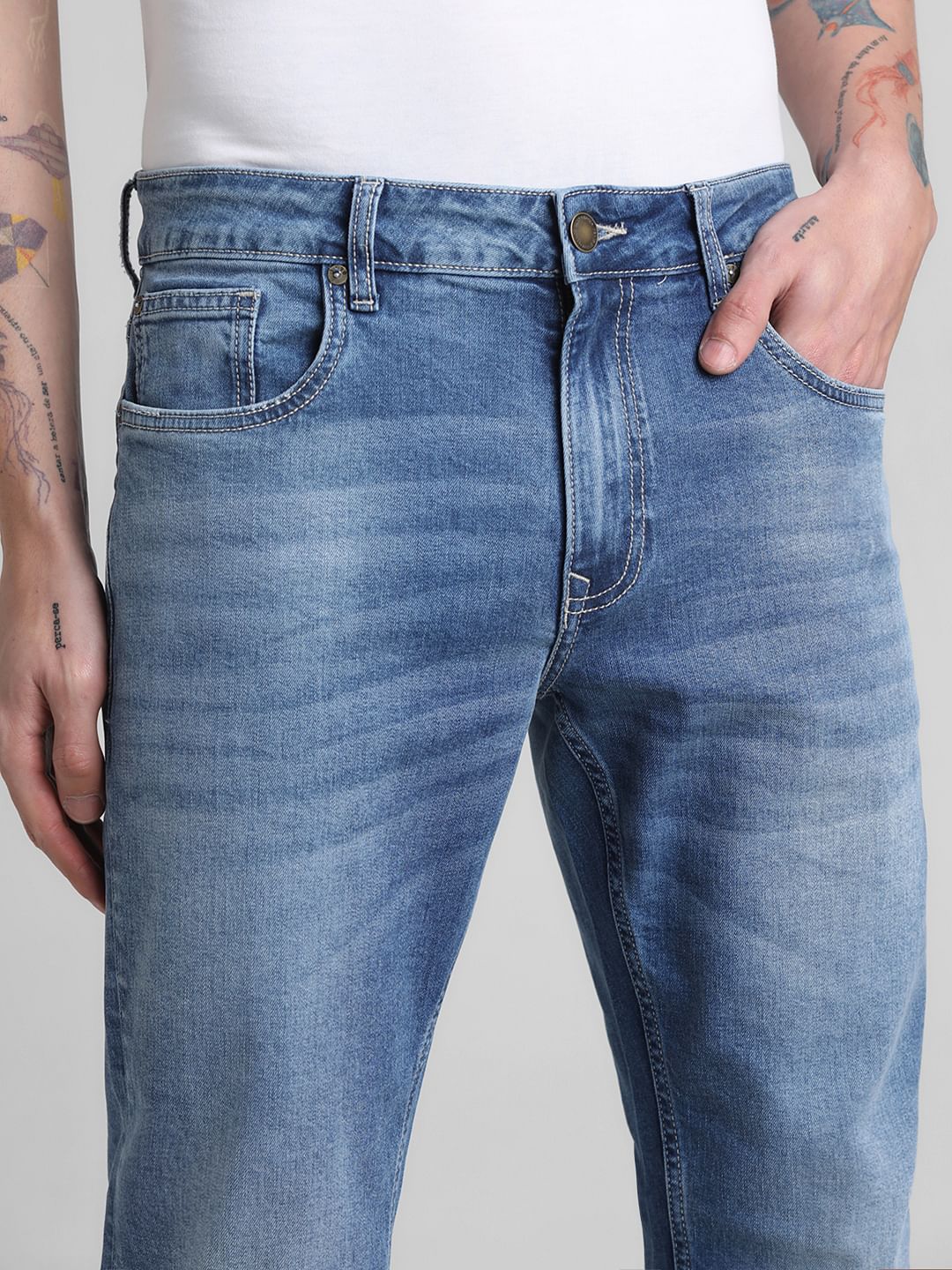 Light Blue Low Rise Ben Skinny Jeans - Image 4