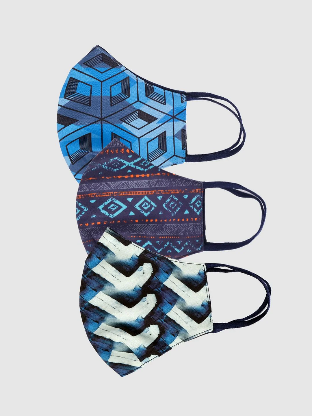 Pack of 3 Blue All Over Print B95 3PLY Mask - Image 2