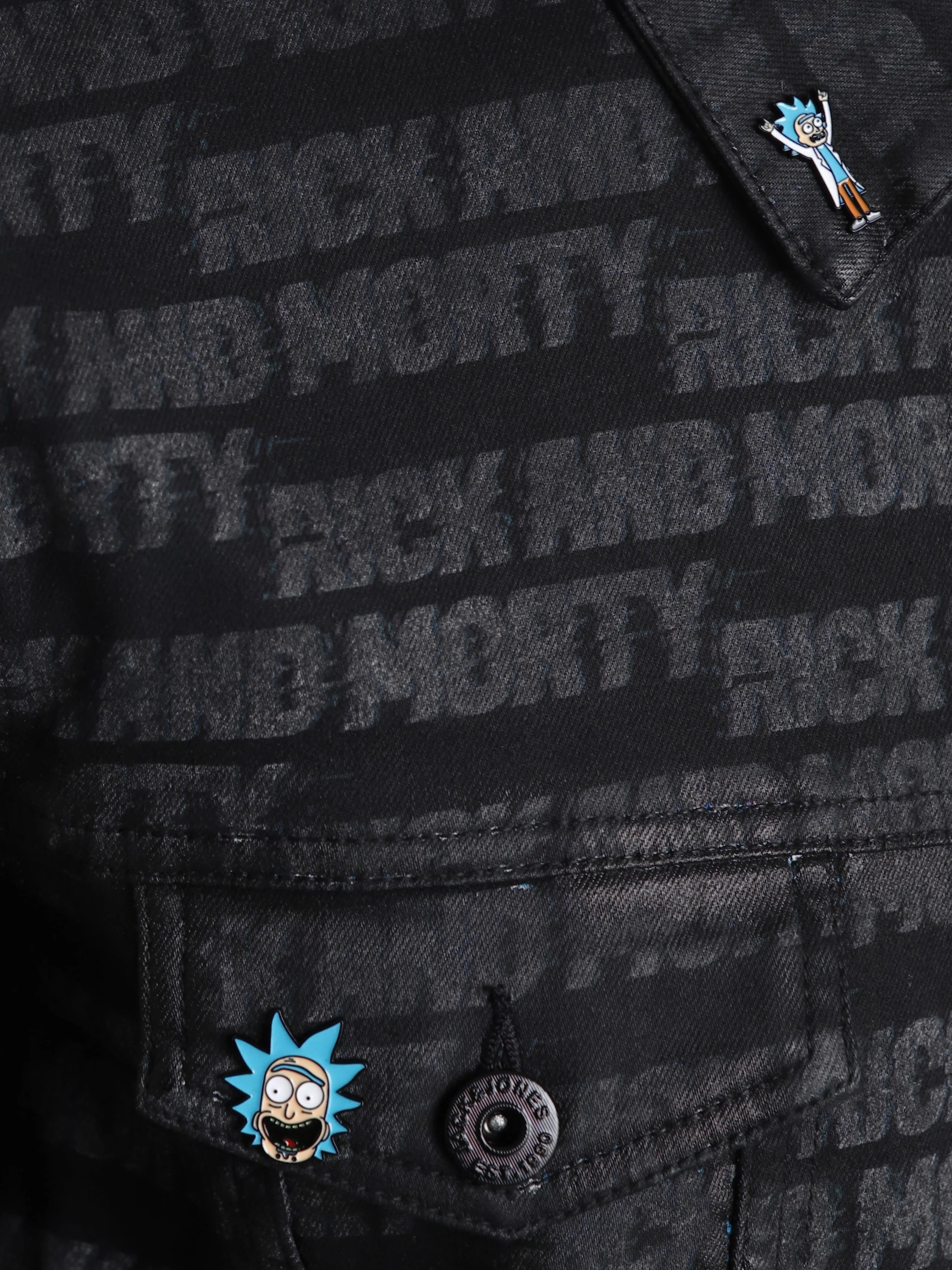 RICK & MORTY Black Printed Co-ord Set Jacket - Image 7
