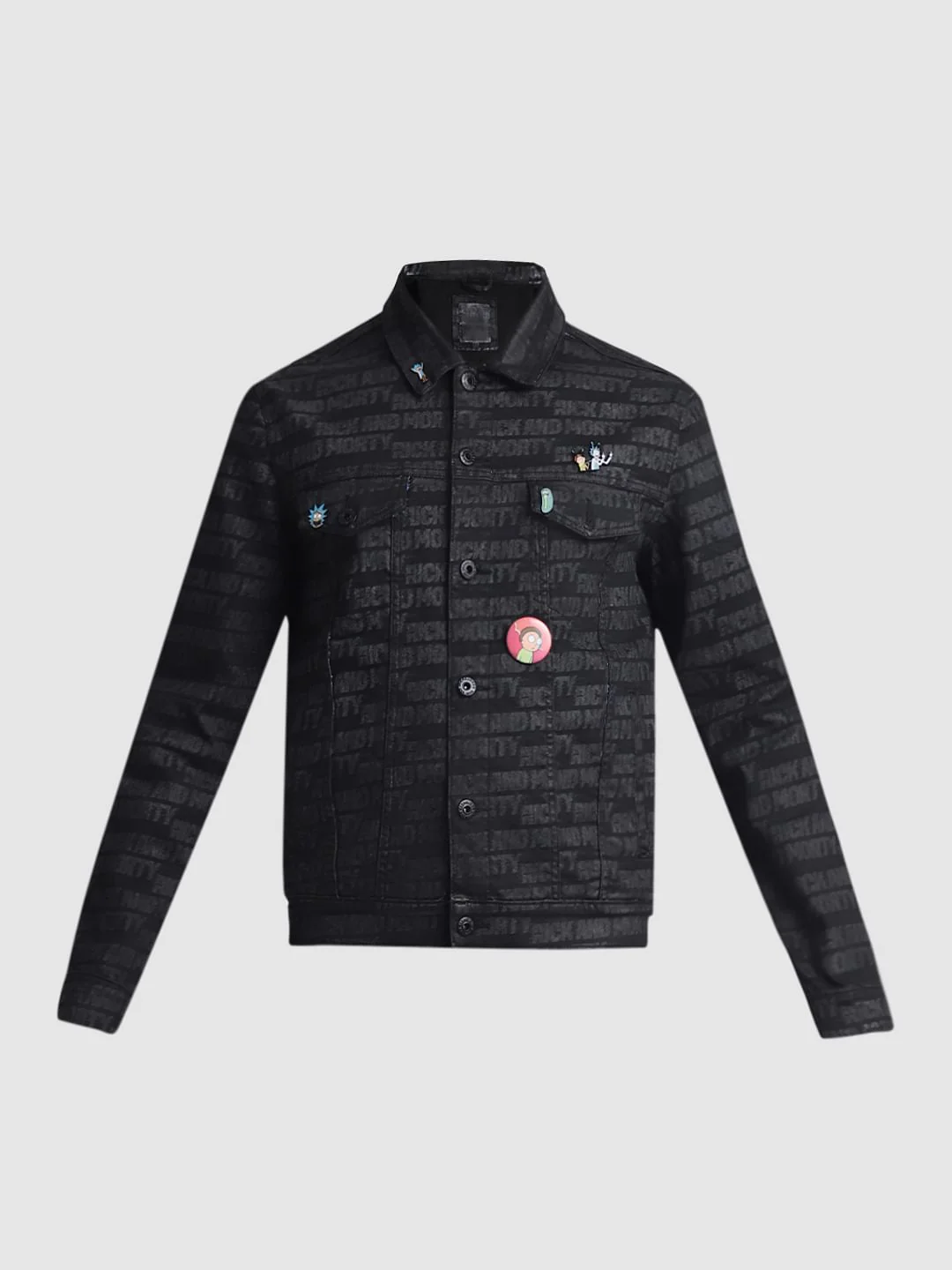 RICK & MORTY Black Printed Co-ord Set Jacket - Image 9