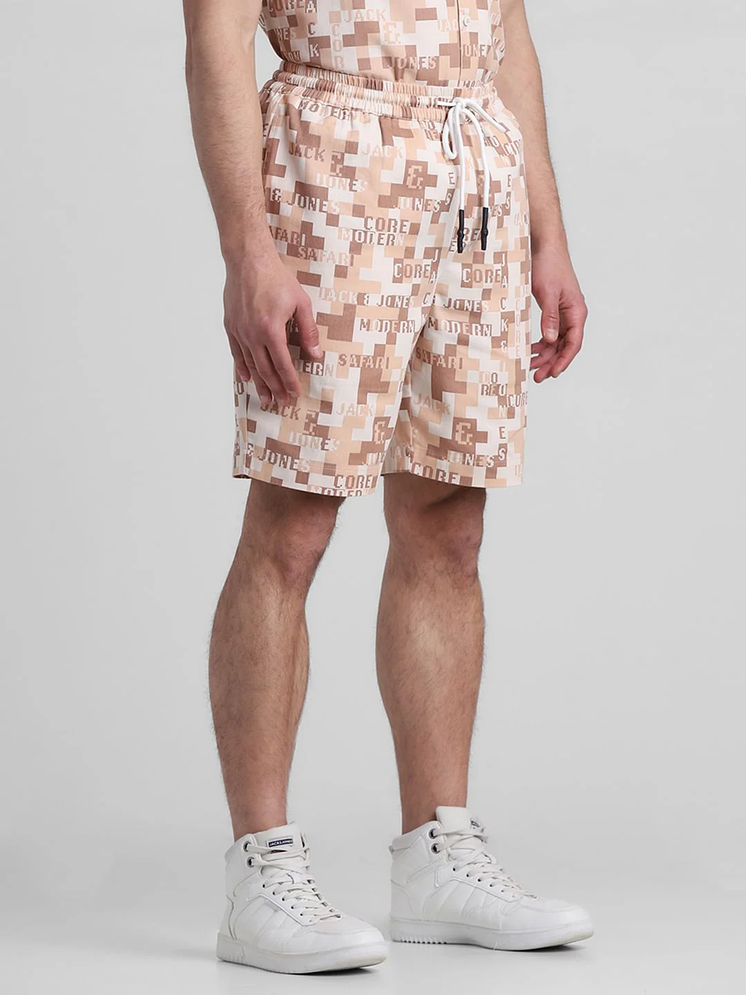 Brown Printed Co-ord Set Shorts - Image 2