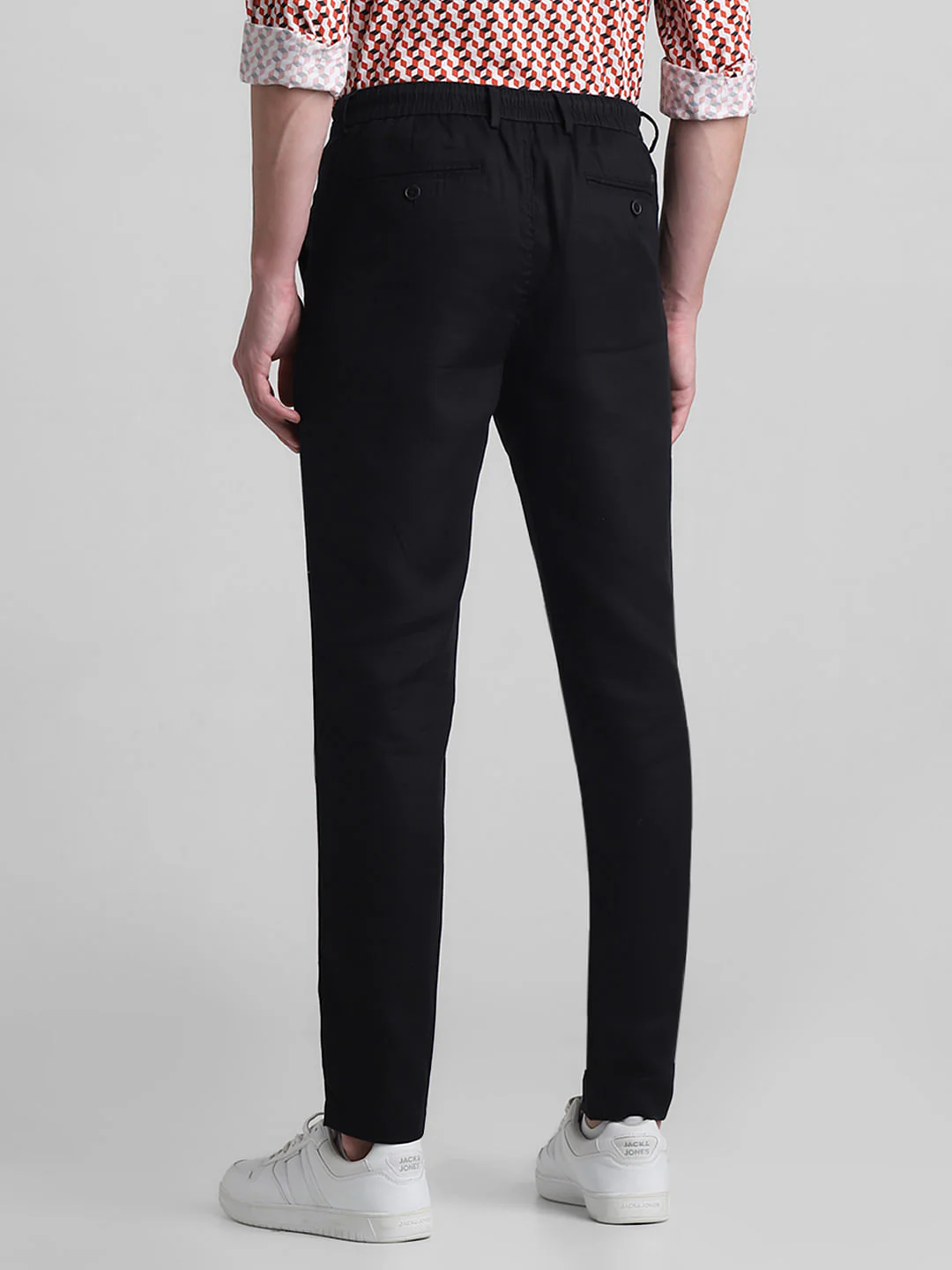 Black Mid Rise Cotton Pants - Image 3
