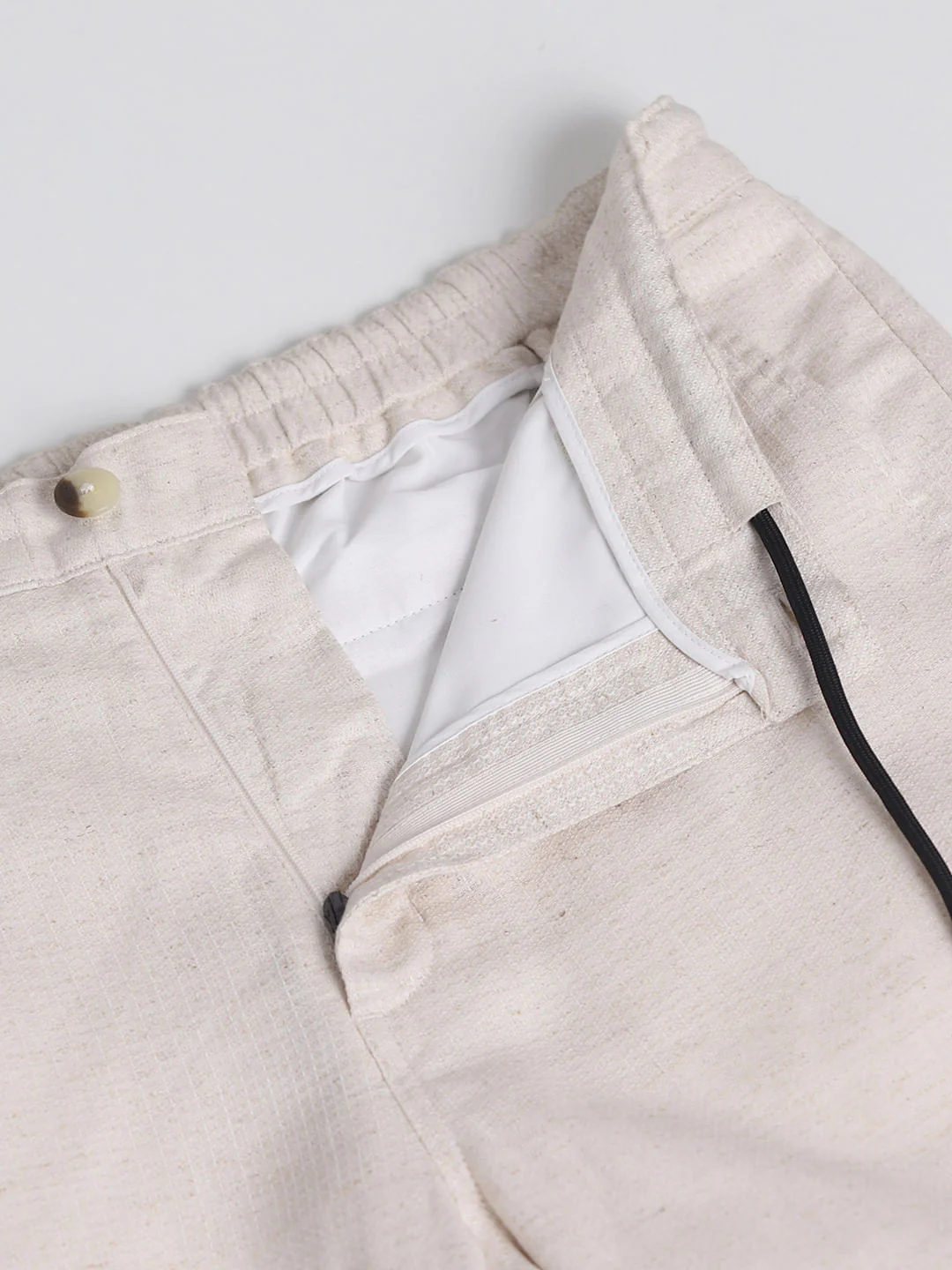 Beige Mid Rise Slim Fit Pants - Image 6
