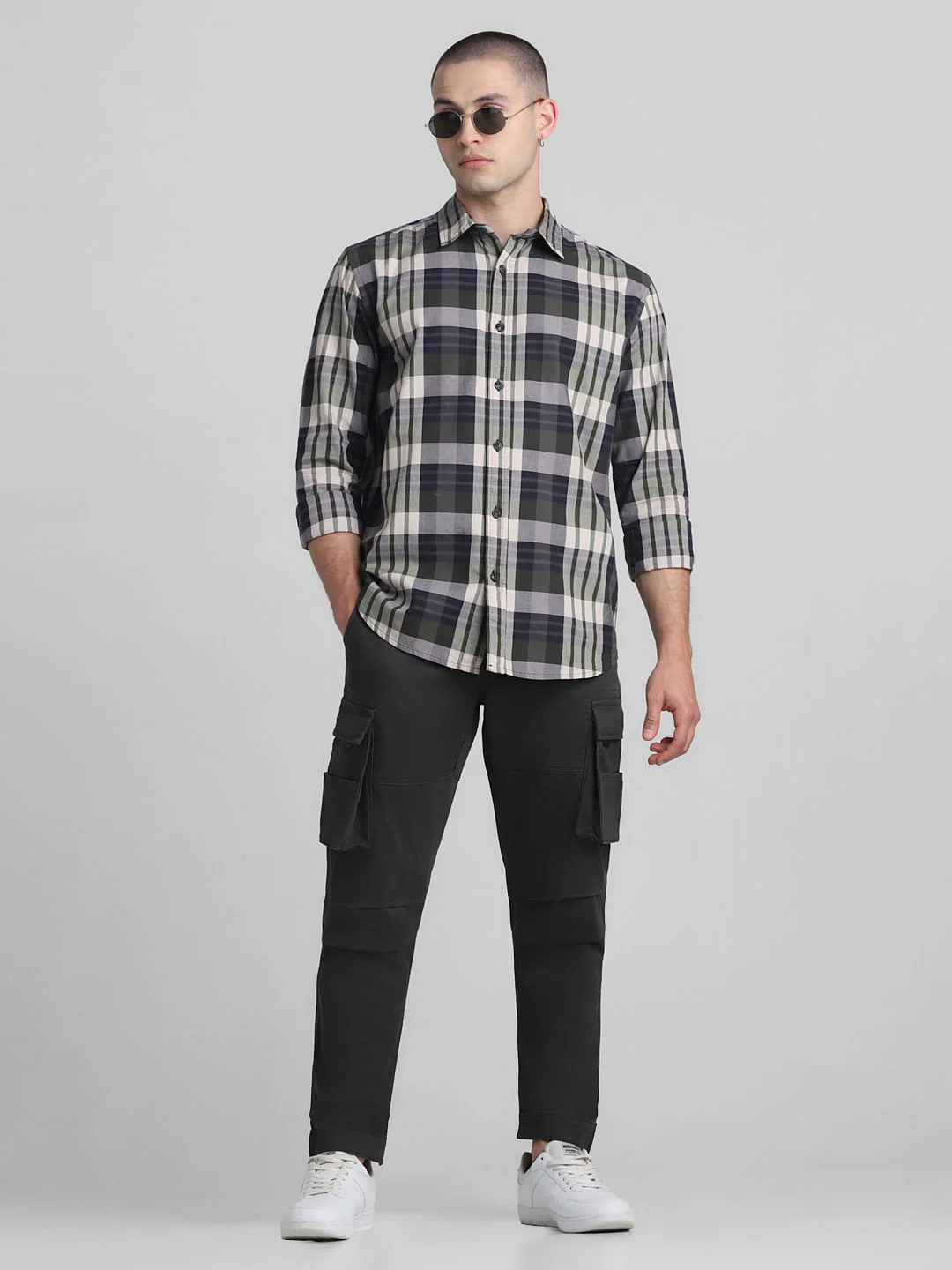 Dark Green Mid Rise Cargo Pants - Image 5