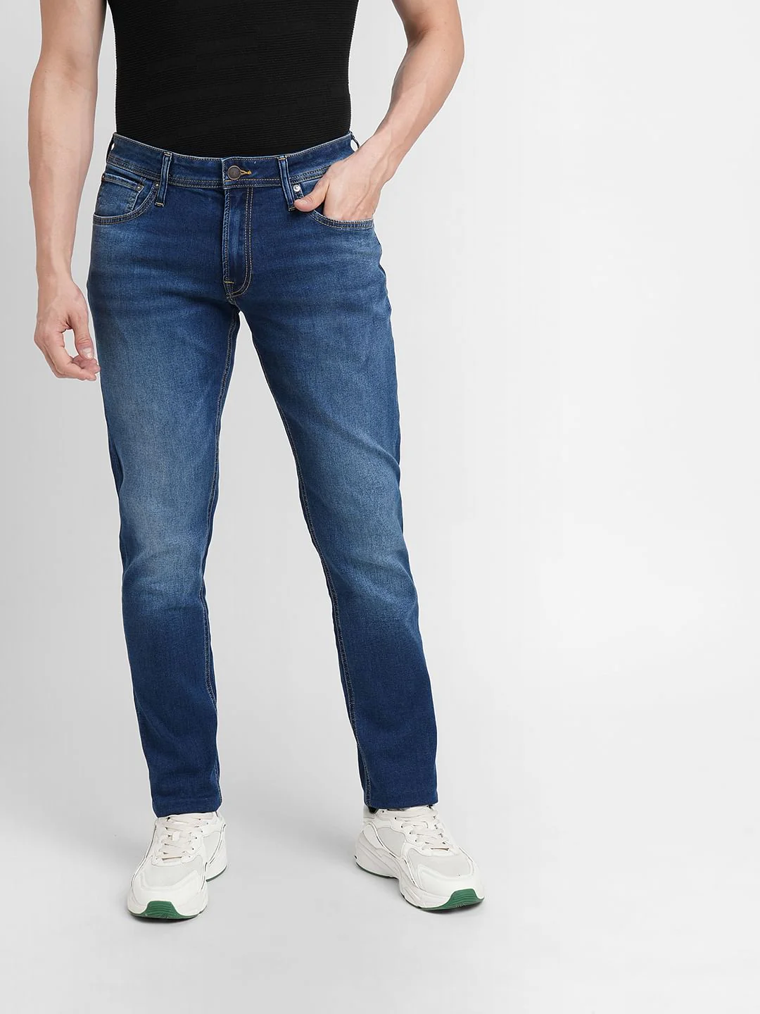 Dark Blue Low Rise Glenn Slim Fit Jeans - Image 2