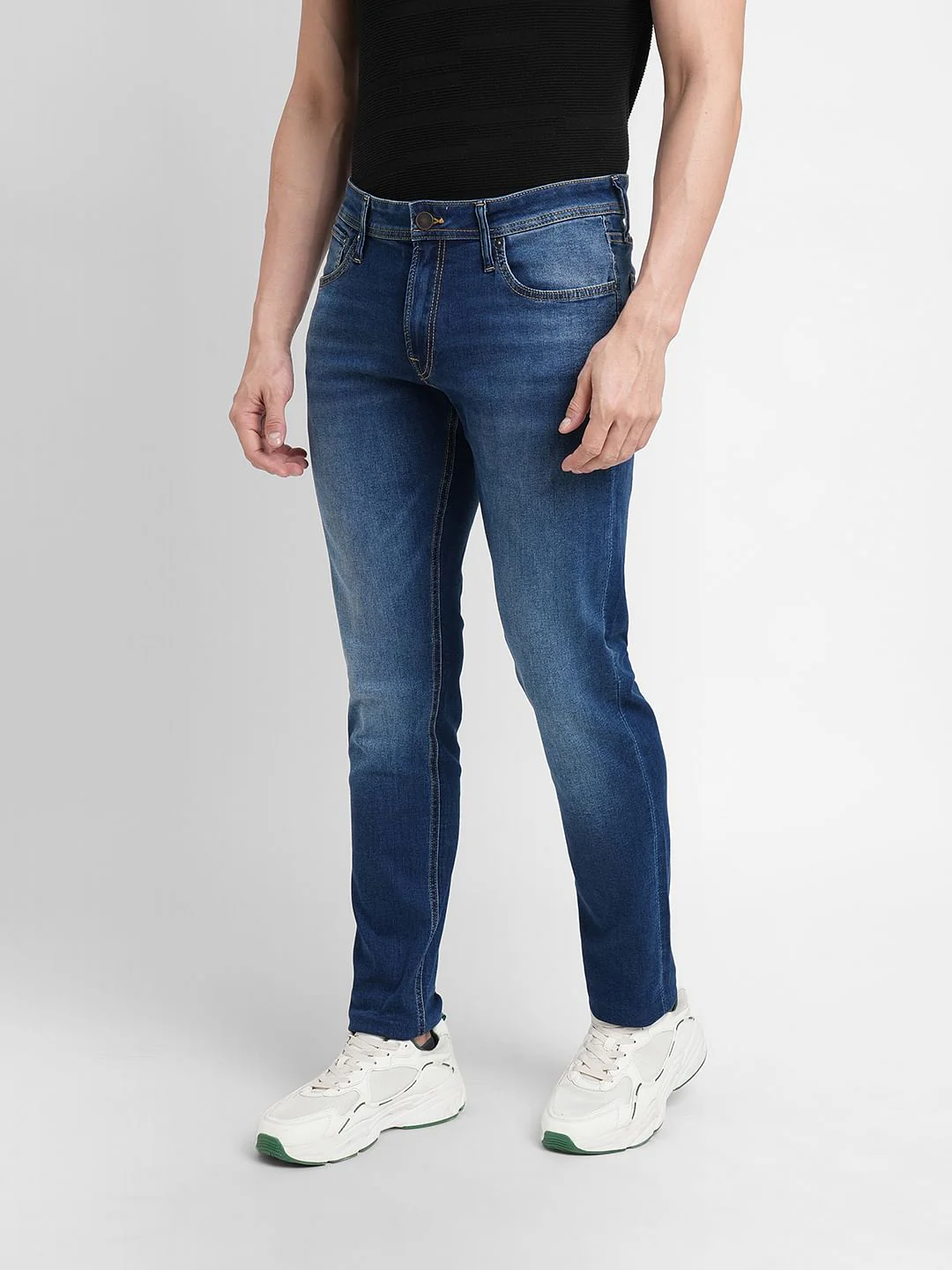 Dark Blue Low Rise Glenn Slim Fit Jeans - Image 3