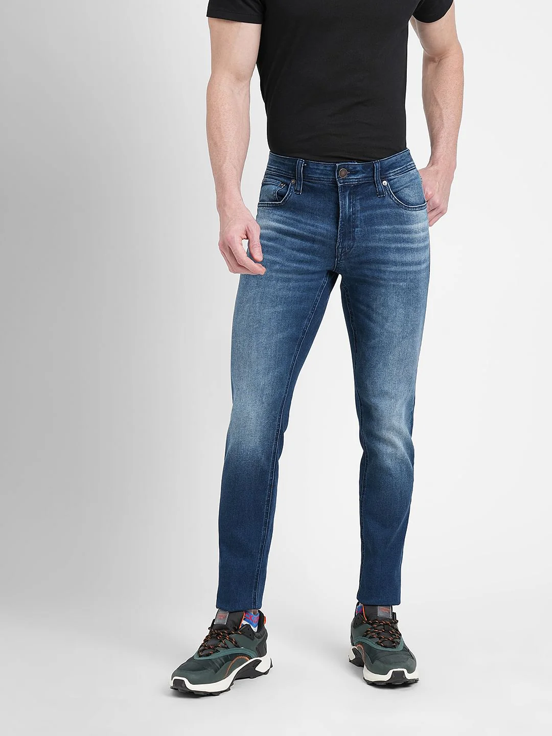 Dark Blue Low Rise Glenn Slim Fit Jeans - Image 2
