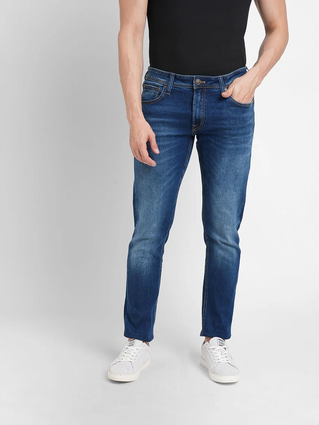 Dark Blue Low Rise Glenn Slim Fit Jeans - Image 2