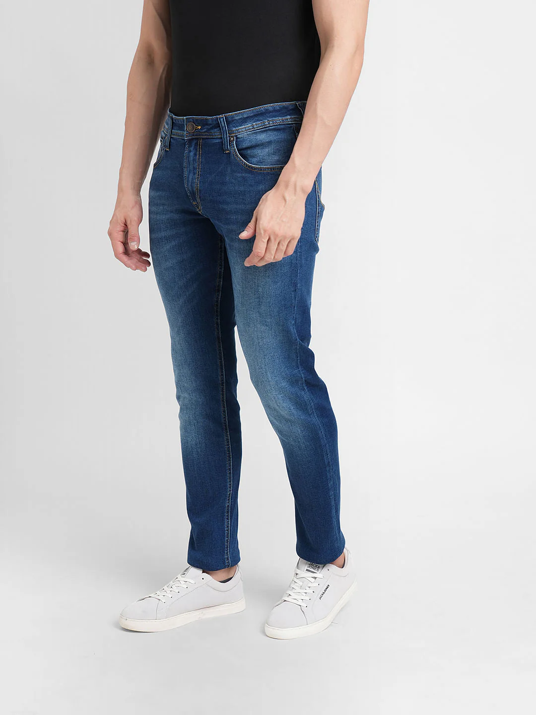 Dark Blue Low Rise Glenn Slim Fit Jeans - Image 3
