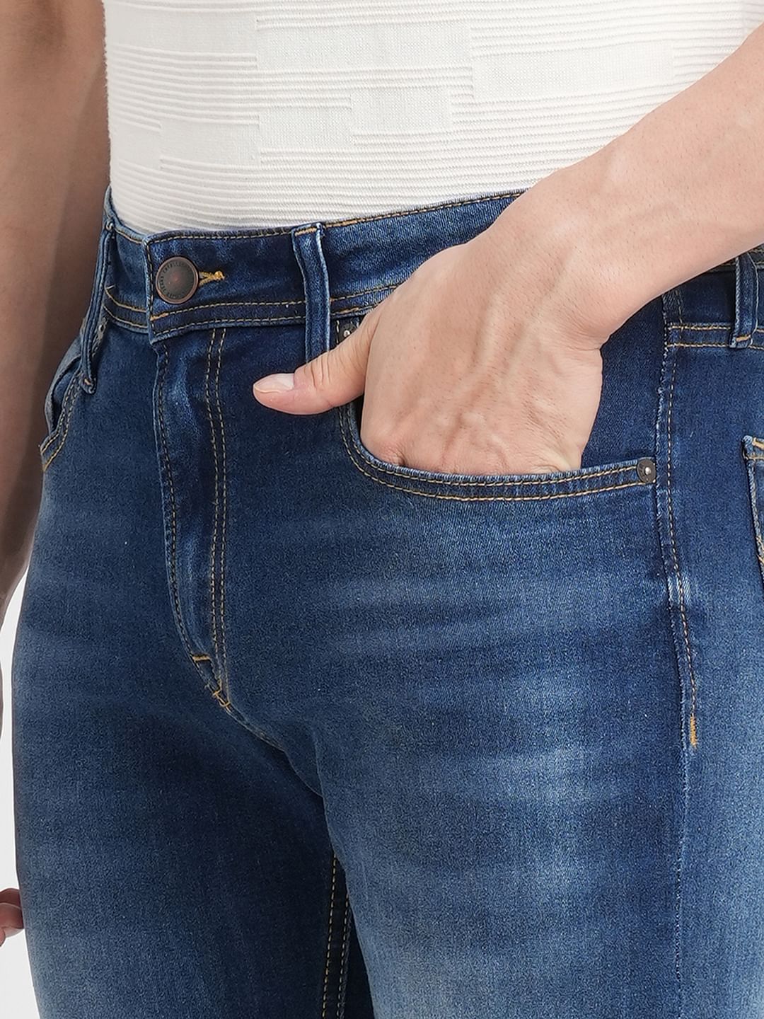 Dark Blue Low Rise Glenn Slim Fit Jeans - Image 5