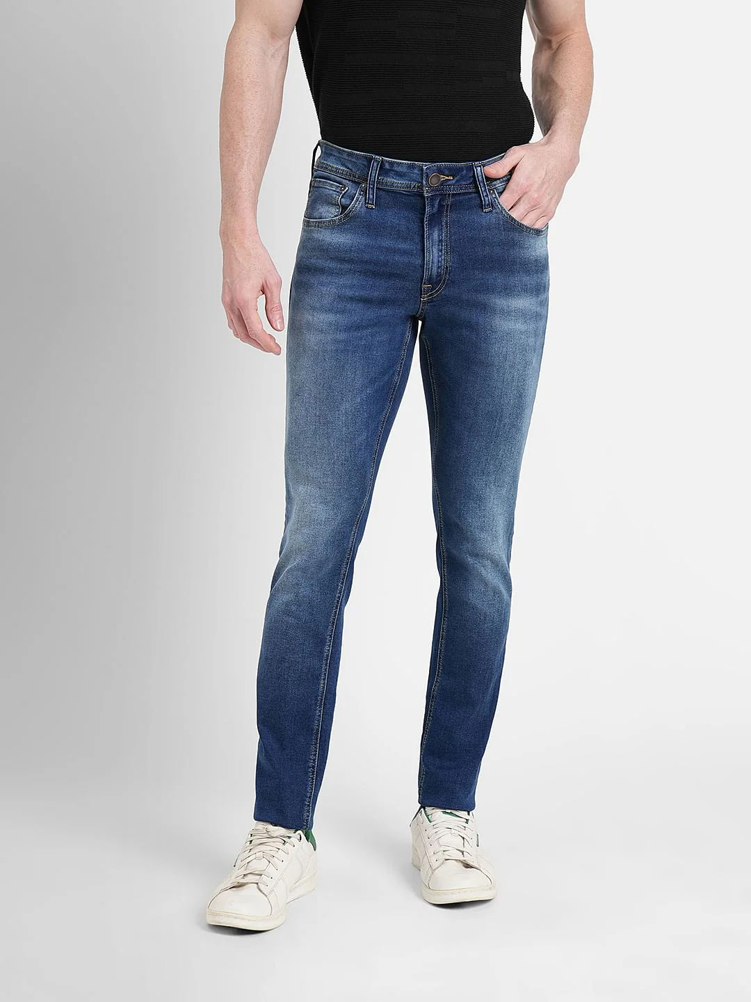 Dark Blue Low Rise Glenn Slim Fit Jeans - Image 2