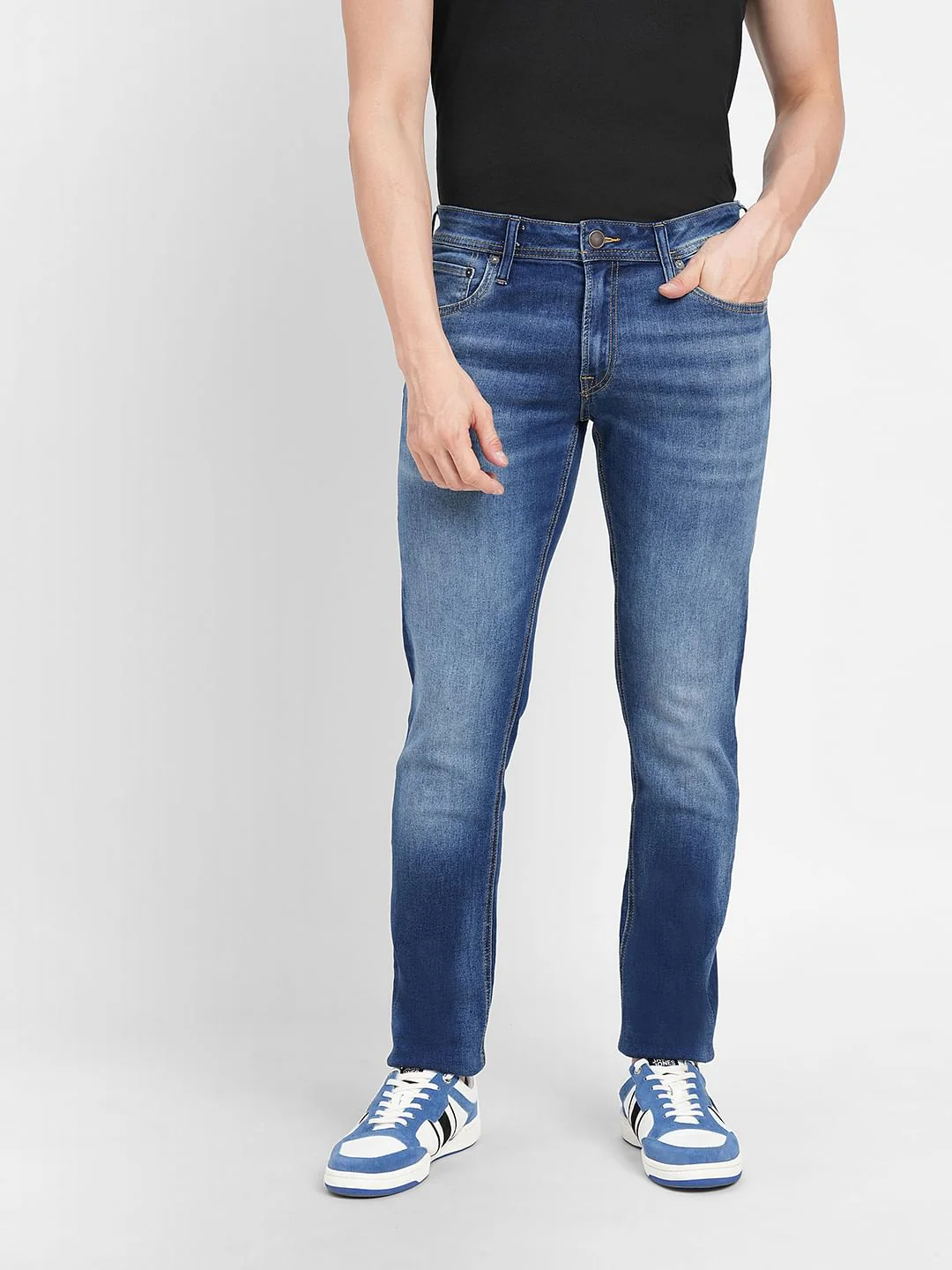 Dark Blue Low Rise Glenn Slim Fit Jeans - Image 2