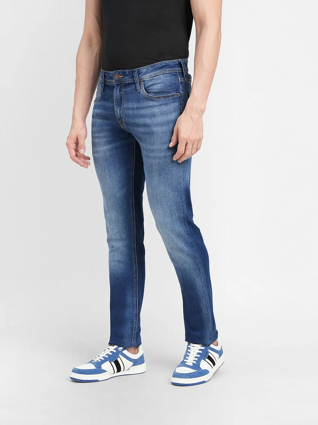 Dark Blue Low Rise Glenn Slim Fit Jeans - Image 3