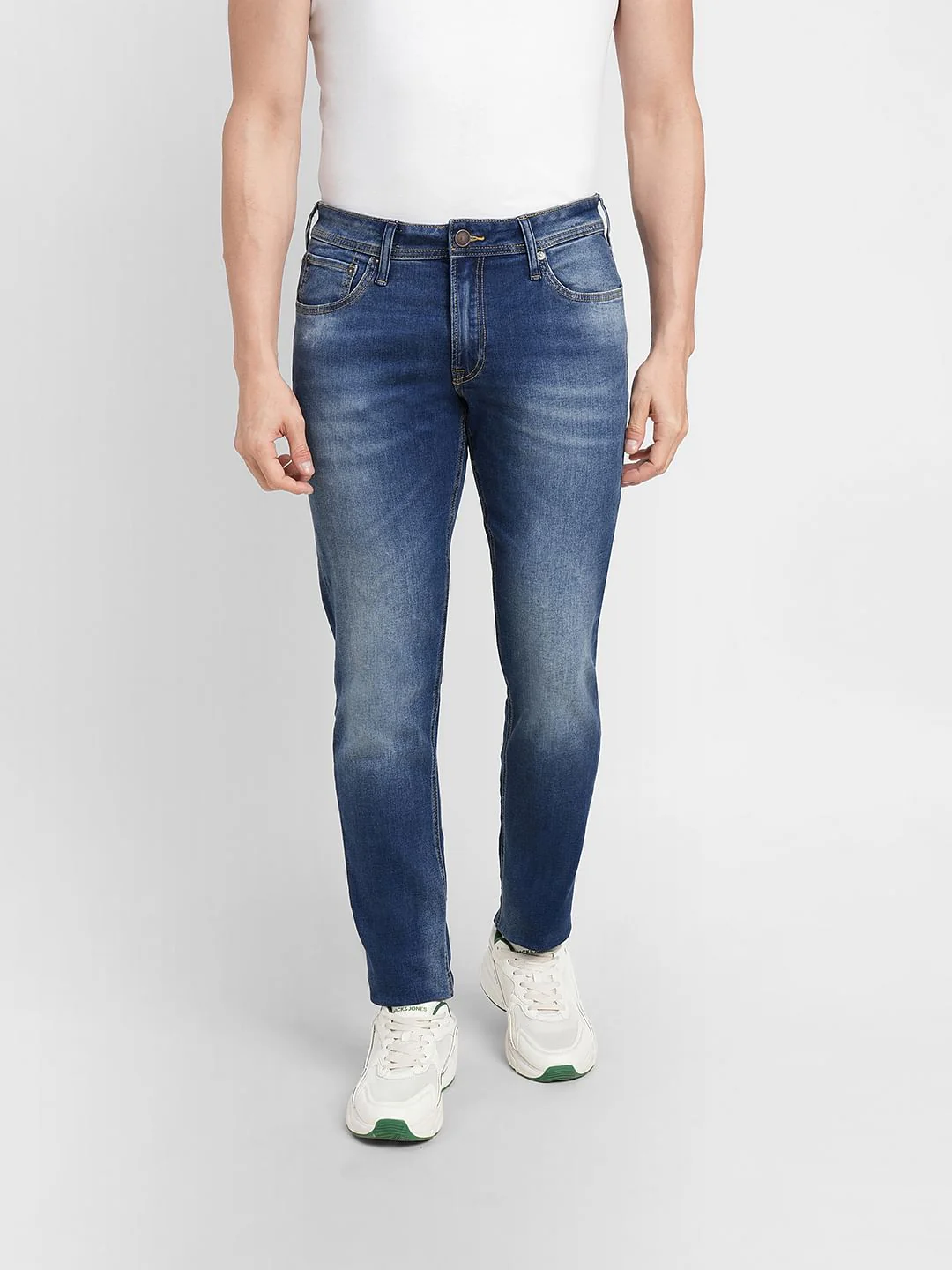 Blue Low Rise Washed Glenn Slim Fit Jeans - Image 2