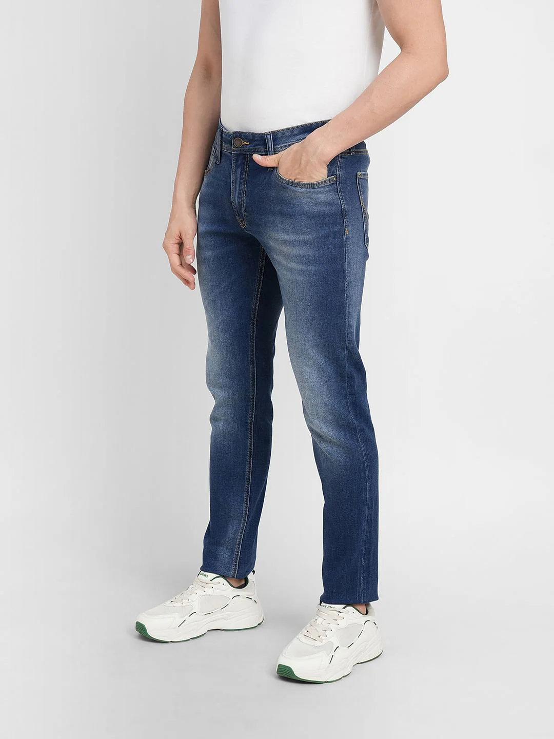 Blue Low Rise Washed Glenn Slim Fit Jeans - Image 3