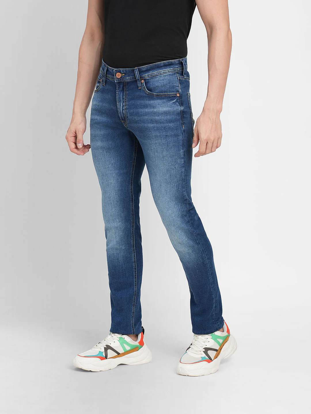 Blue Low Rise Ben Skinny Fit Jeans - Image 3